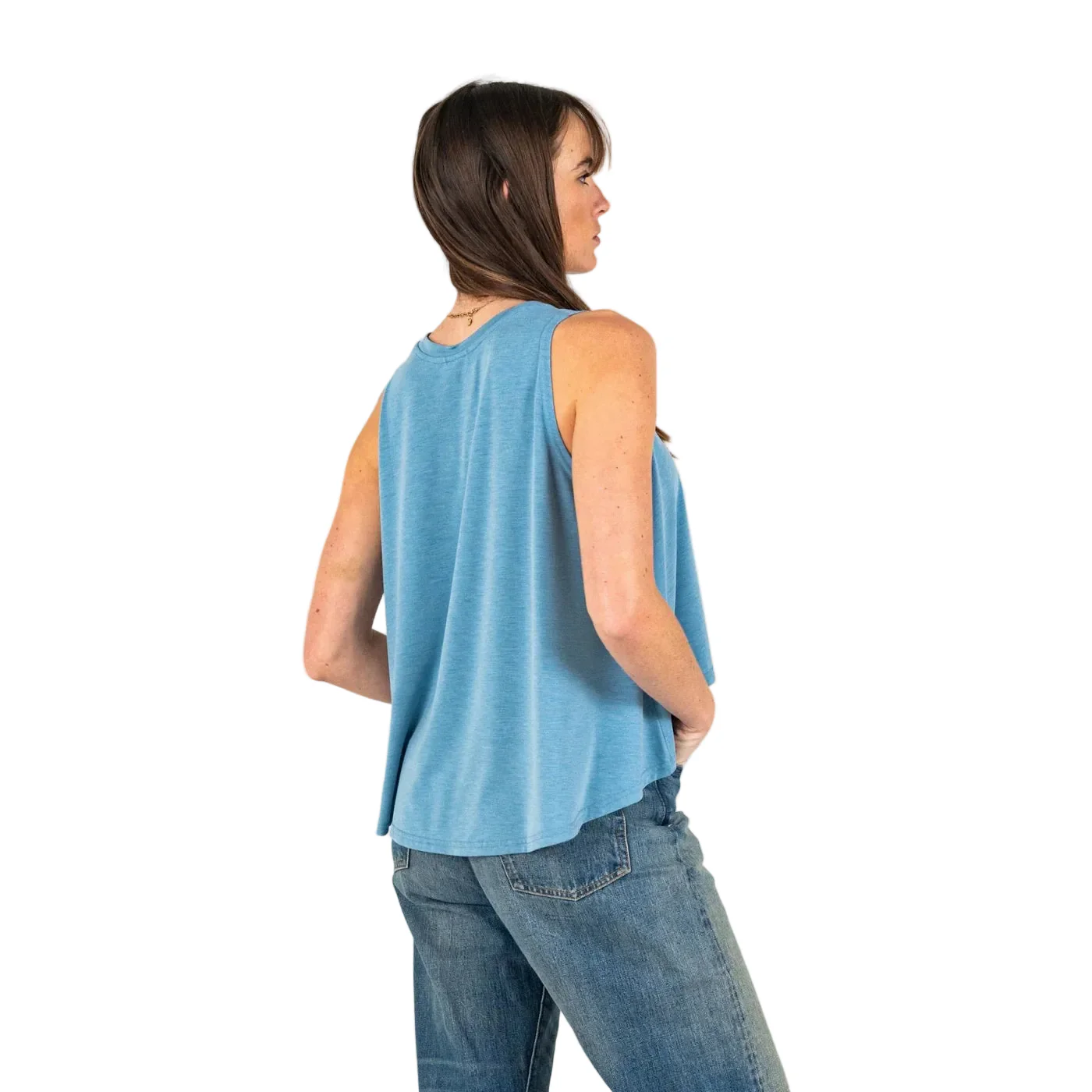 Women's Marsh Wear Blue Heaven Heather Buxton Crop Tank Top WWK5004-BLHH - Image 4