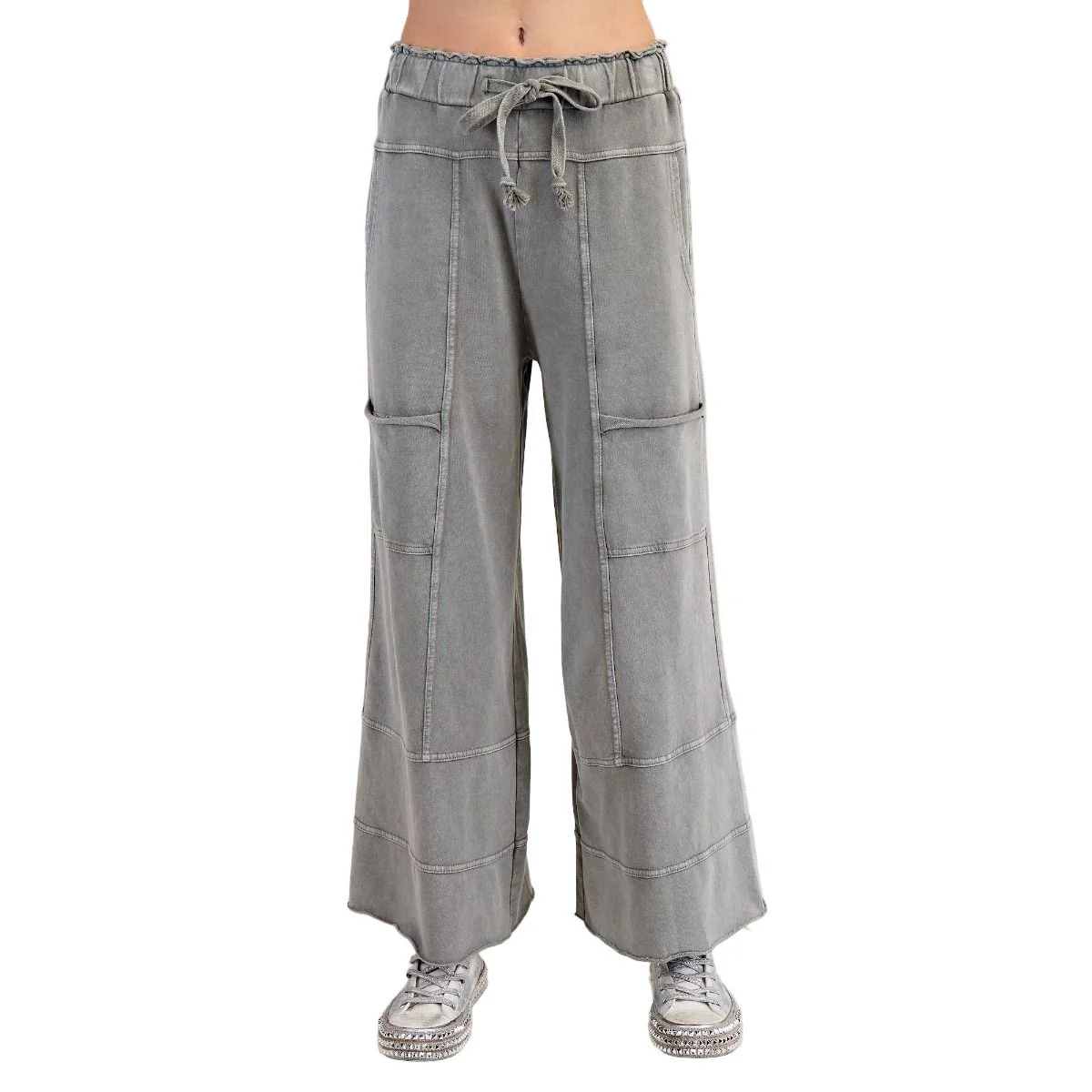 Women's Mineral Washed Terry Knit Pants - Image 2