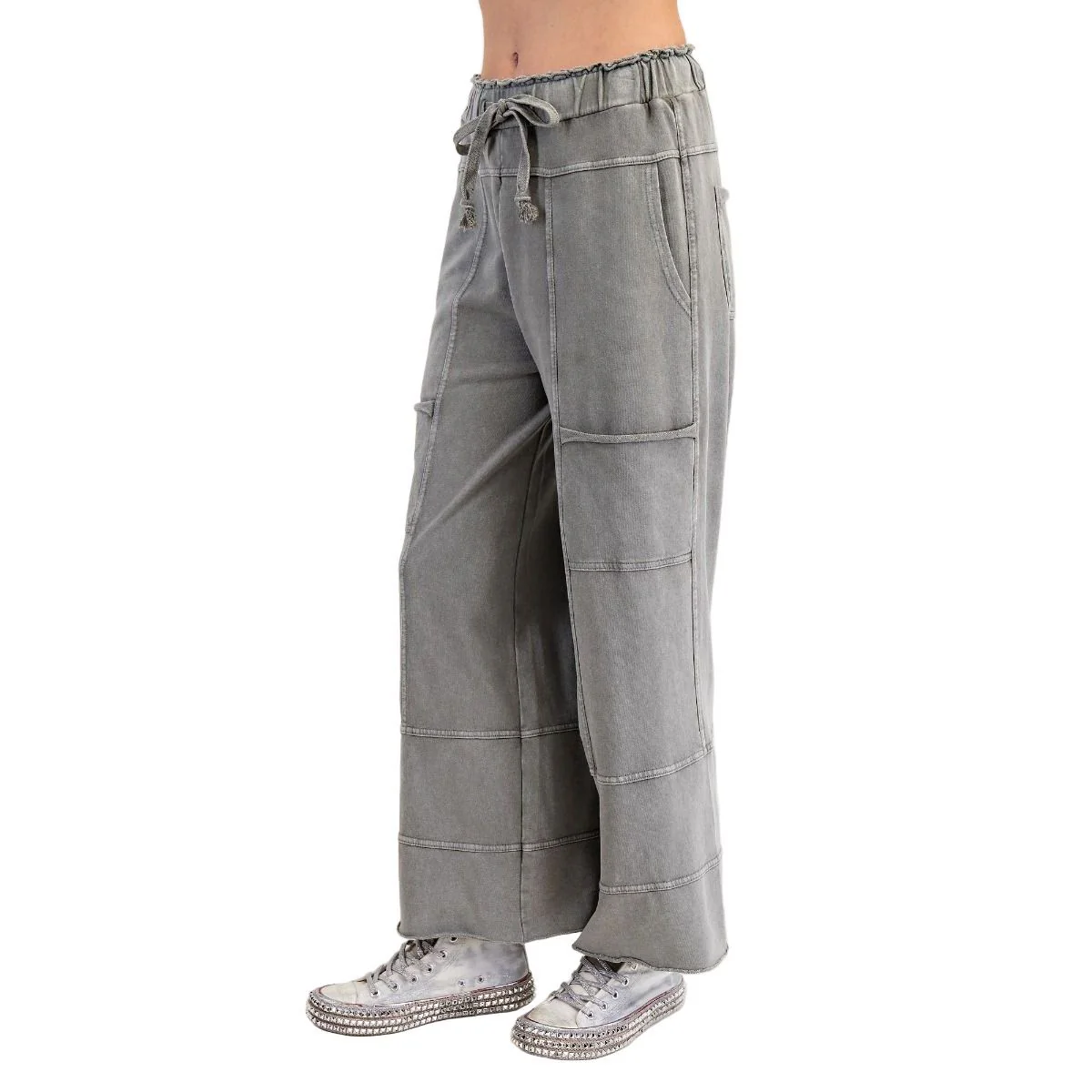 Women's Mineral Washed Terry Knit Pants - Image 3