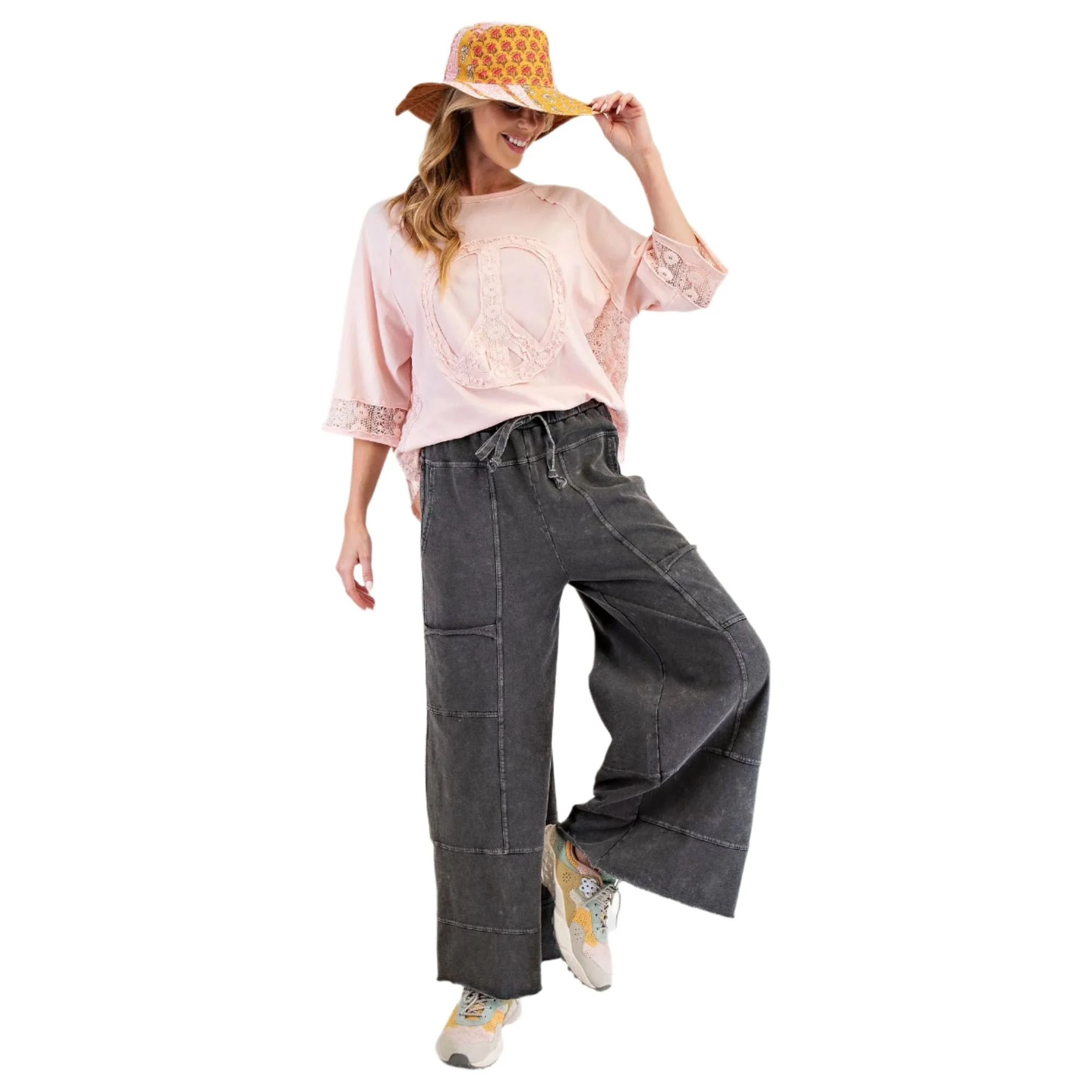 Women's Mineral Washed Terry Knit Pants - Image 4
