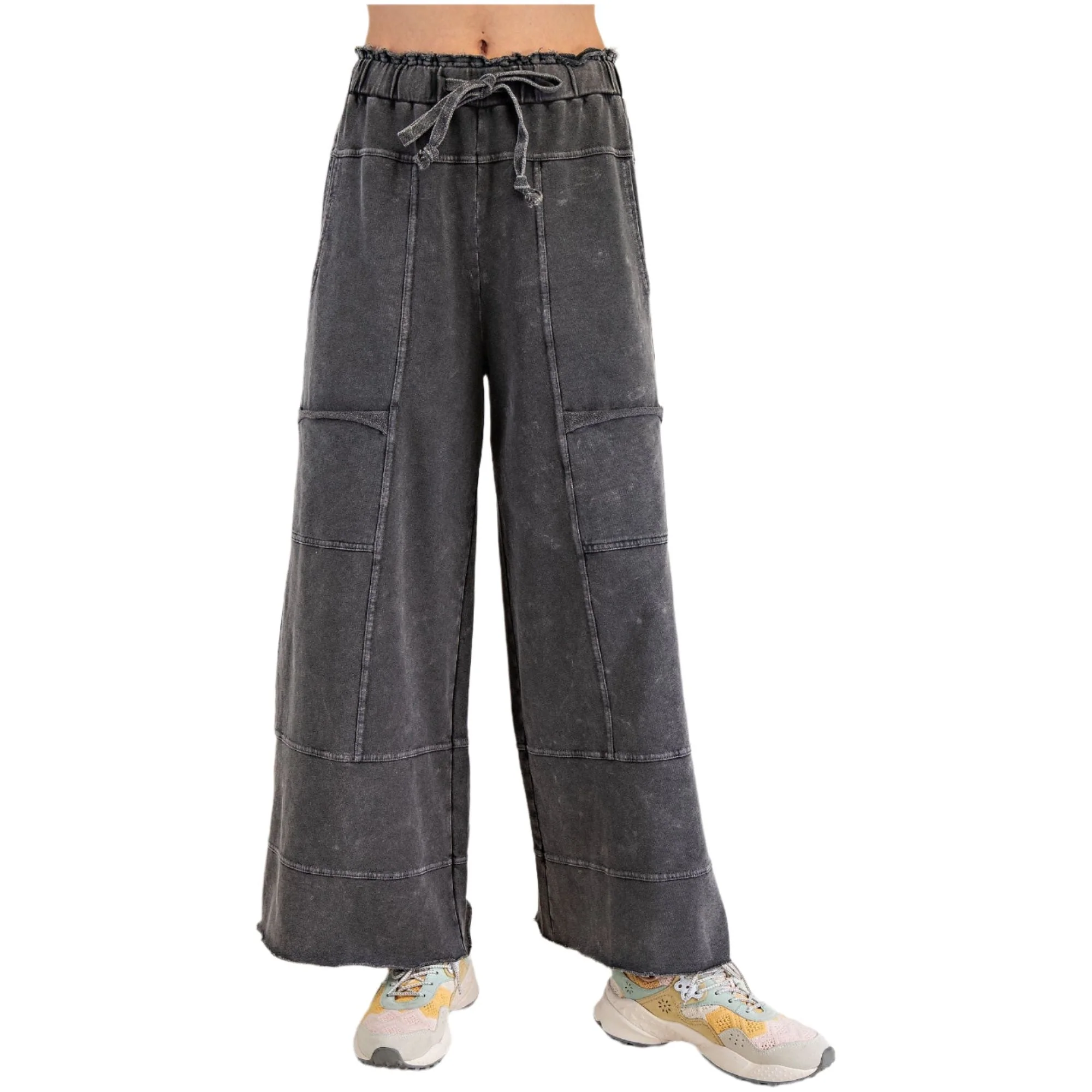 Women's Mineral Washed Terry Knit Pants - Image 6