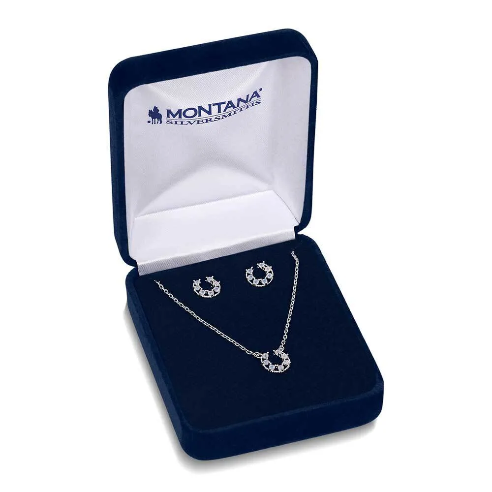 Women's Montana Silversmiths Delicate Glamour Horseshoe Jewelry Set JS5769 - Image 3