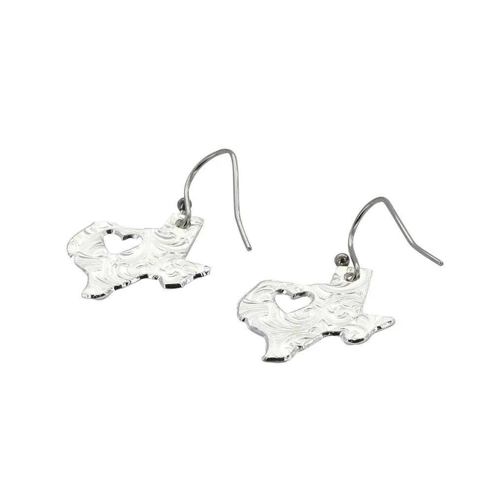 Women's Montana Silversmiths I Heart Texas State Charm Earrings ER2370TX - Image 2
