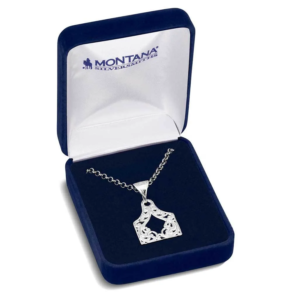 Women's Montana Silversmiths Out West Cow Tag Necklace NC6135 - Image 3