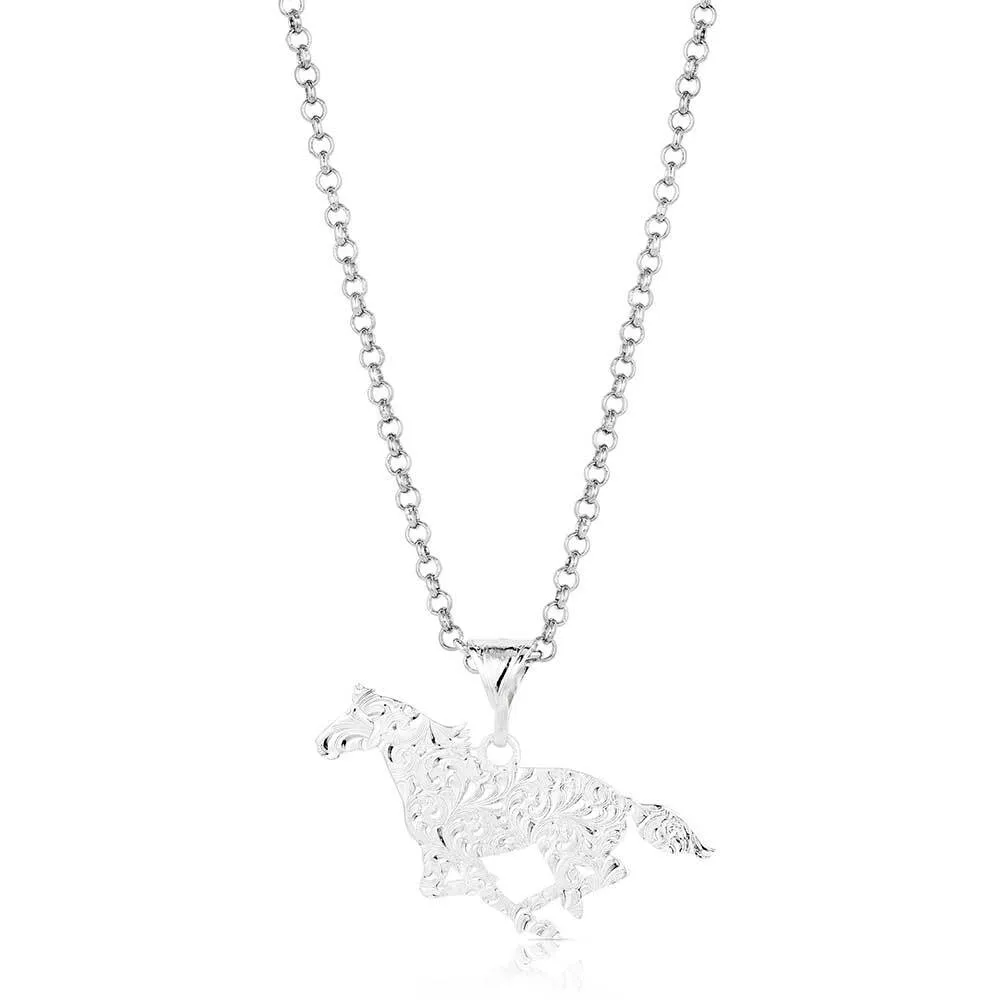 Women's Montana Silversmiths Out West Running Horse Necklace NC6136 - Image 2