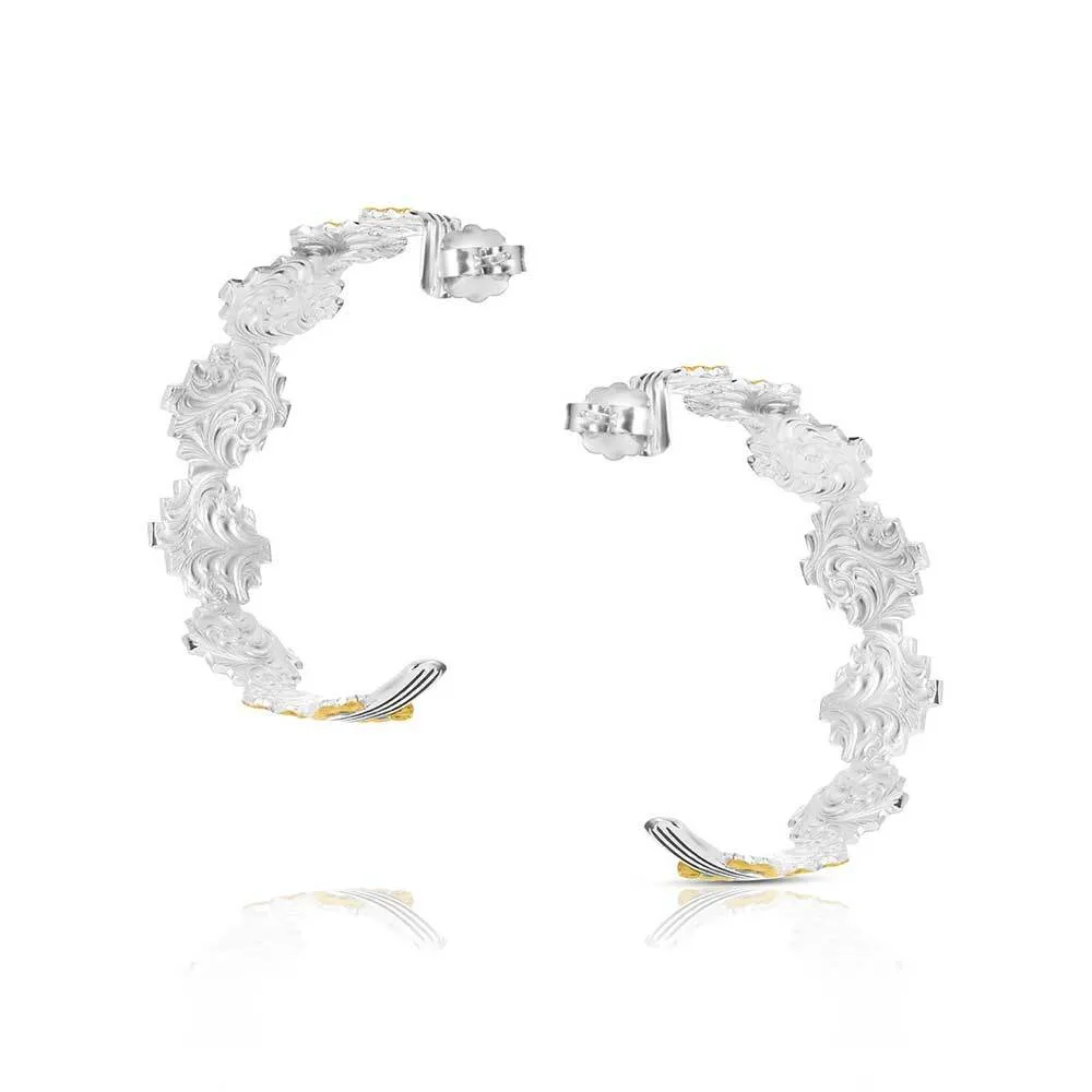 Women's Montana Silversmiths Painted Sky Hoop Earrings ER6154 - Image 2