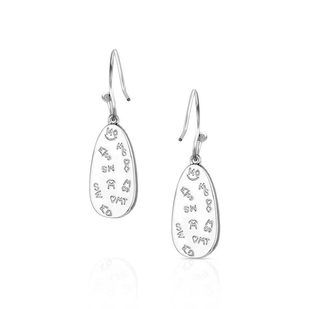 Women's Montana Silversmiths Pointed Path Turquoise Earrings ER6400 - Image 2
