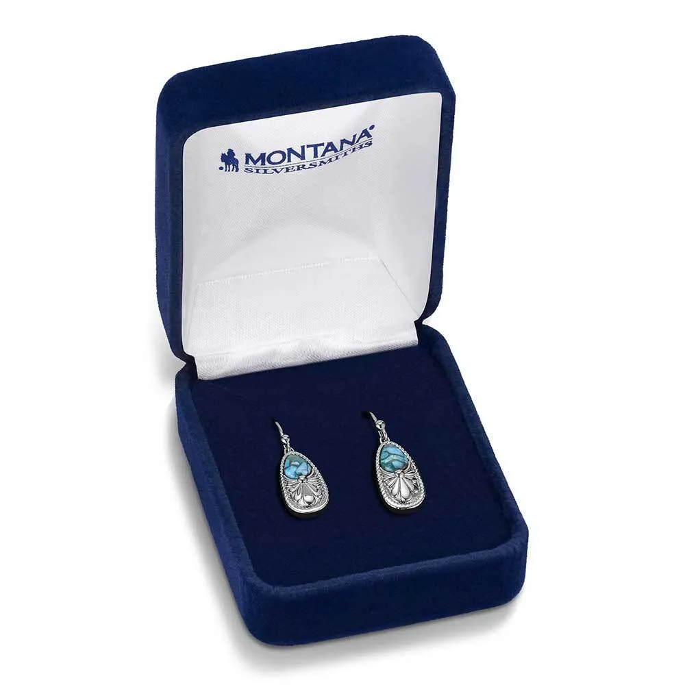 Women's Montana Silversmiths Pointed Path Turquoise Earrings ER6400 - Image 3