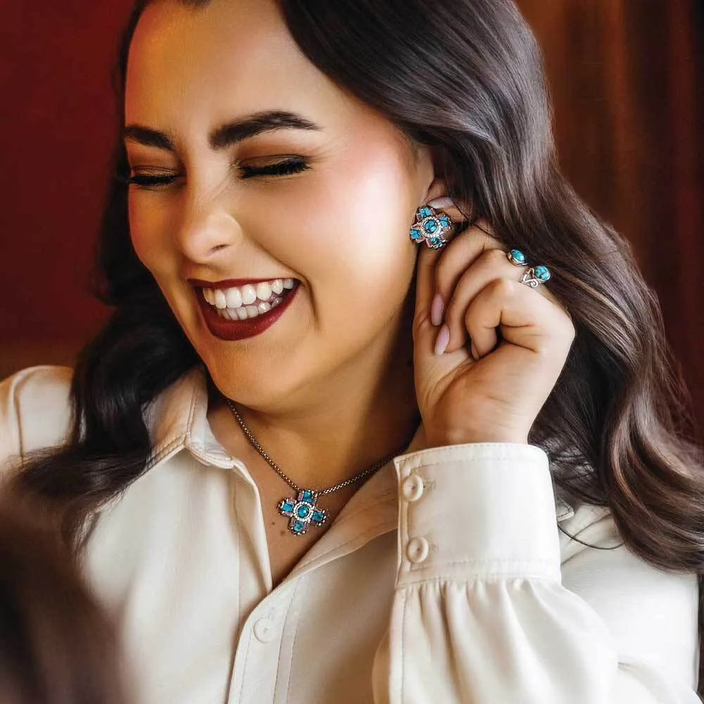 Women's Montana Silversmiths Turquoise Blush Earrings ER6323 - Image 4
