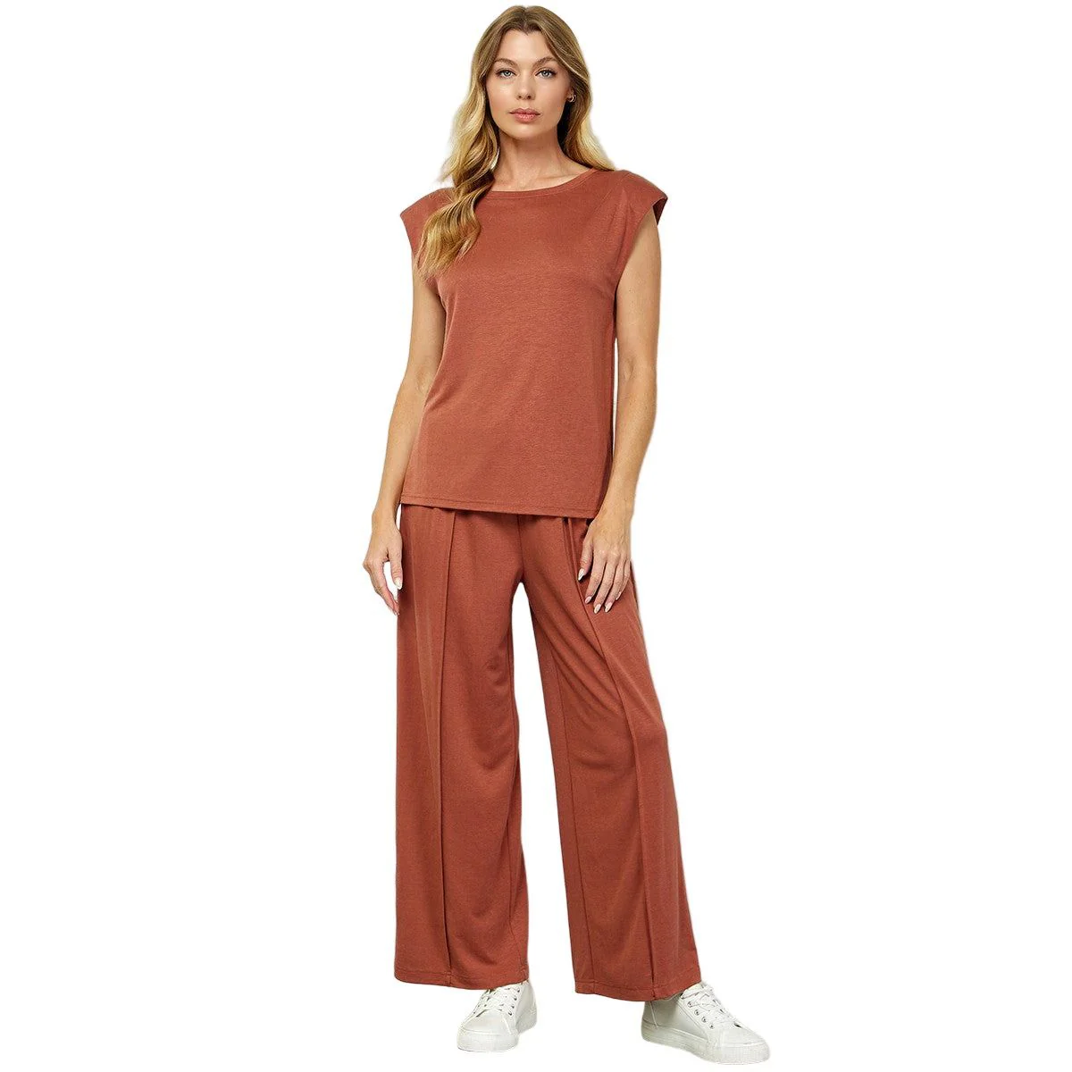 Women's Paded Shoulder Soft Sleeveless Top - Image 6