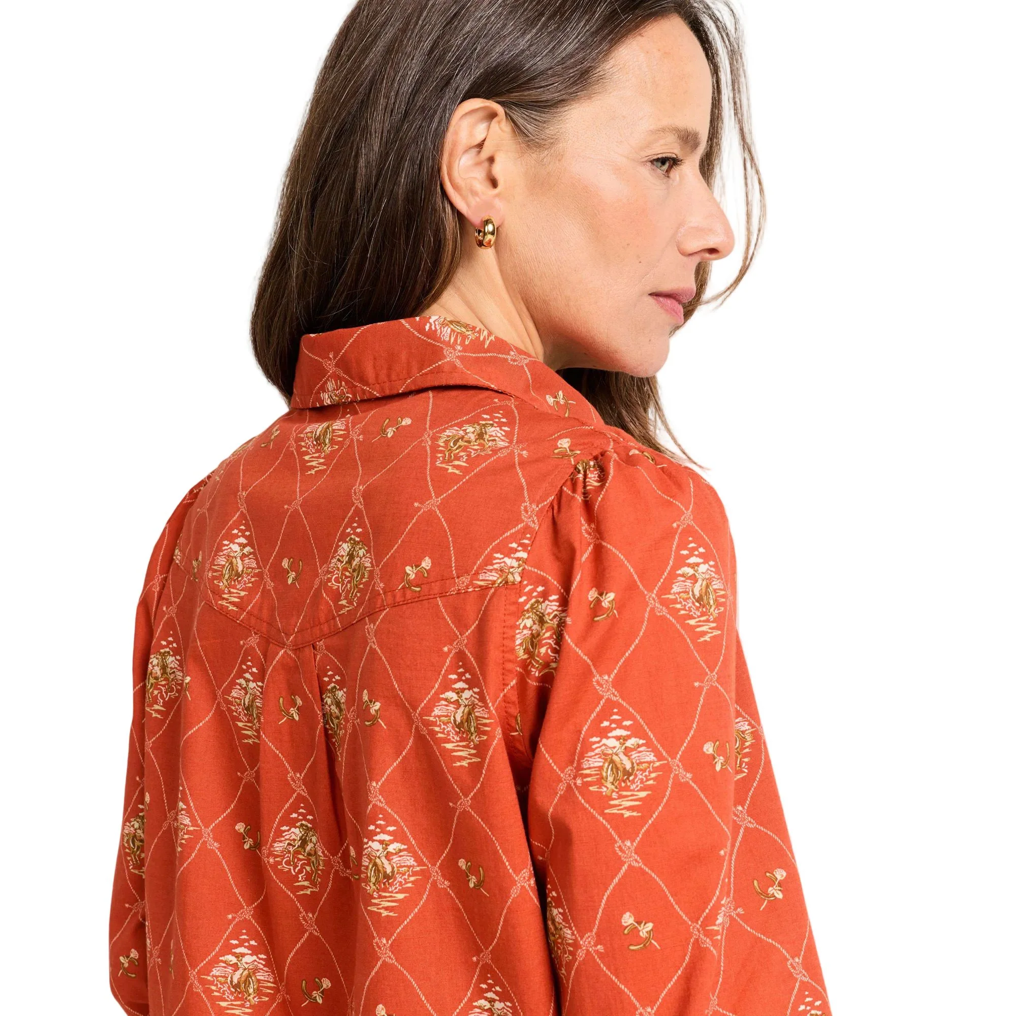 Women's Pendleton Cowgirl Lattice Winona Puff Sleeve Shirt TM661-84010 - Image 3