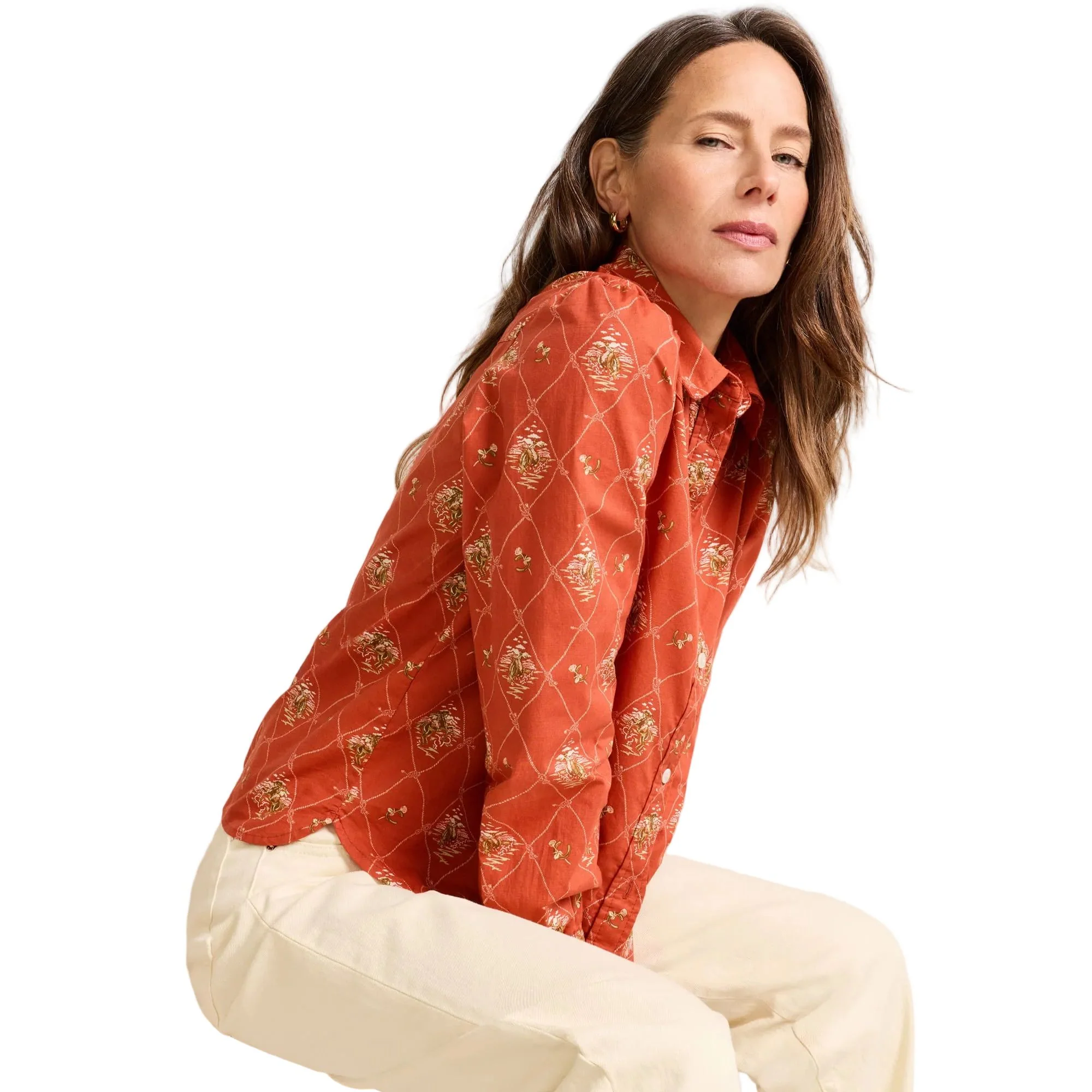 Women's Pendleton Cowgirl Lattice Winona Puff Sleeve Shirt TM661-84010 - Image 6