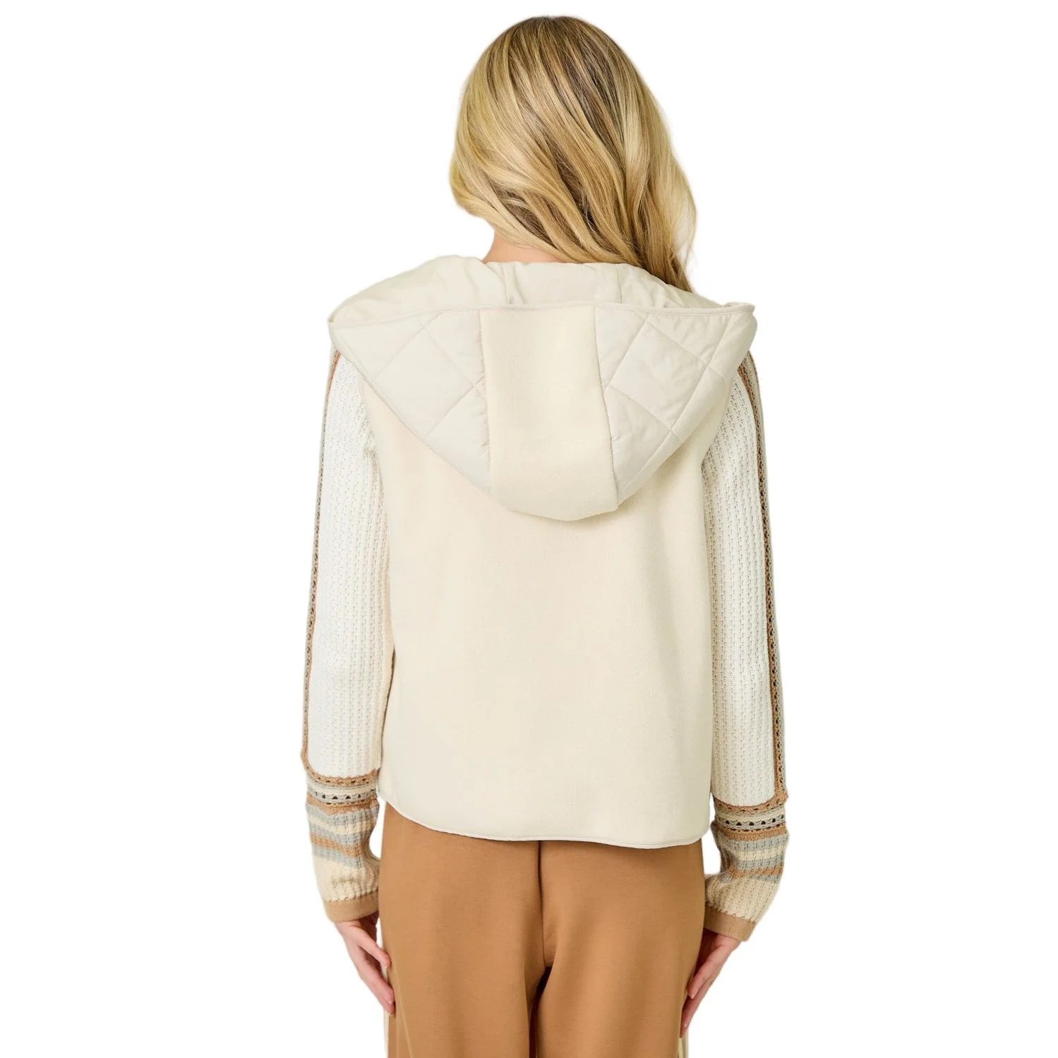 Women's Quilted Puffer Hoodie Vest - Image 4