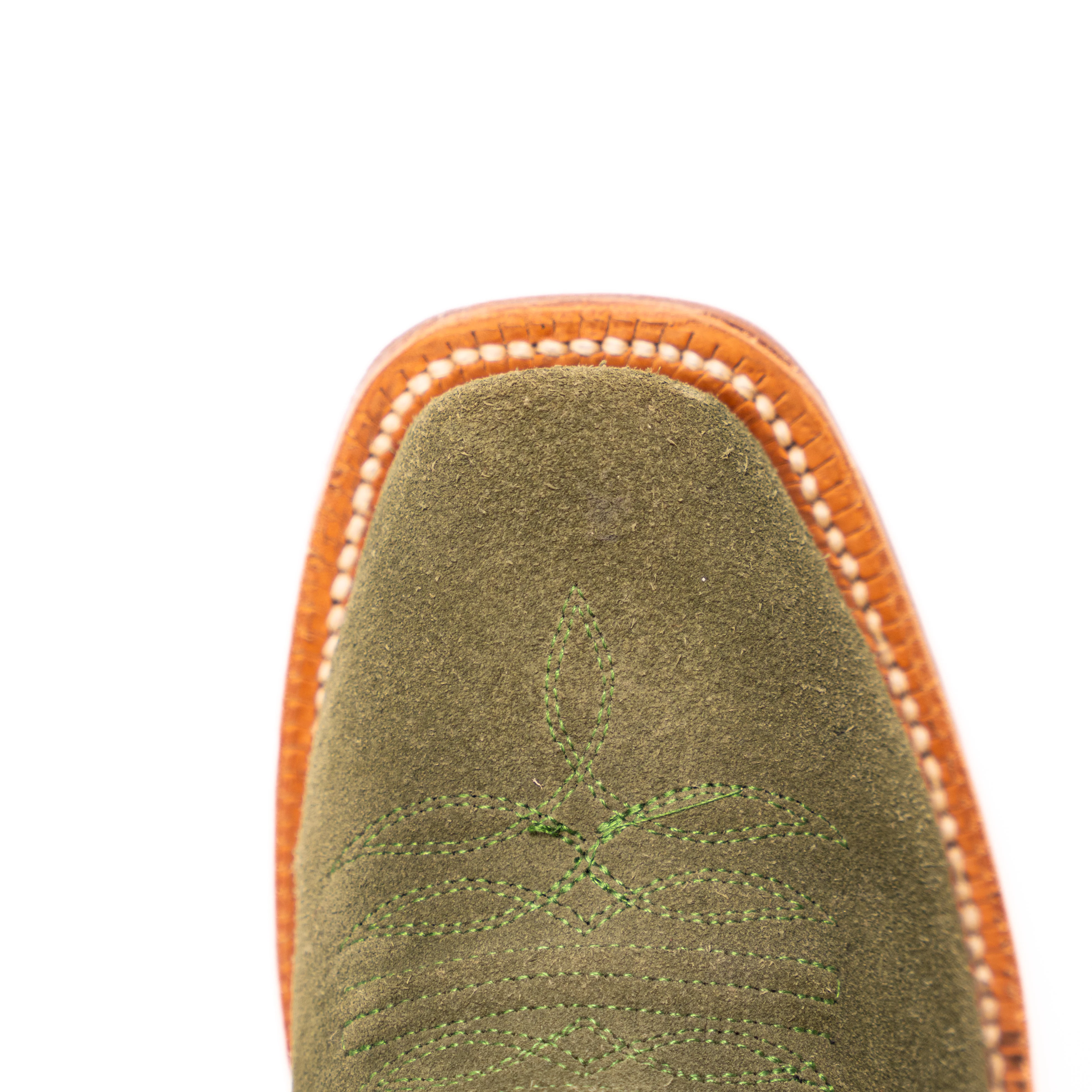 Women's R. Watson Forest Green Roughout Narrow Square Toe Boots RWL8404 - Image 5