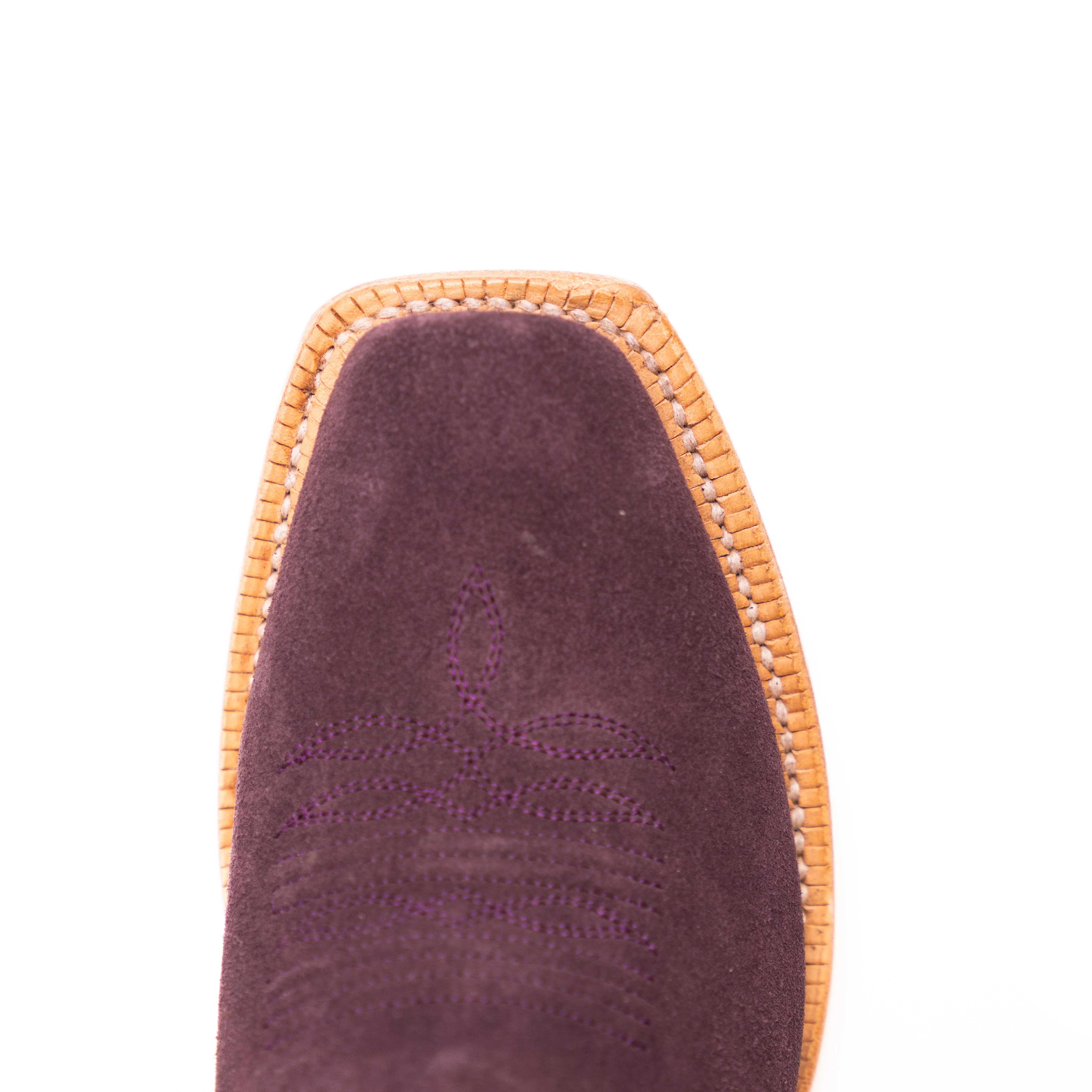 Women's R. Watson Plum Roughout Narrow Square Toe Boots RWL8408 - Image 5