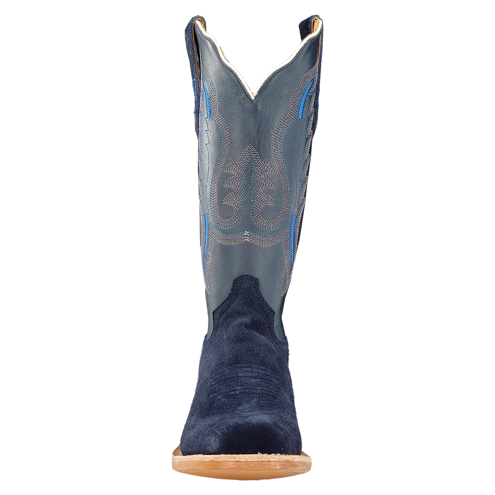 Women's R. Watson Dark Blue Roughout Narrow Toe Boots RWL8425-1 - Image 3