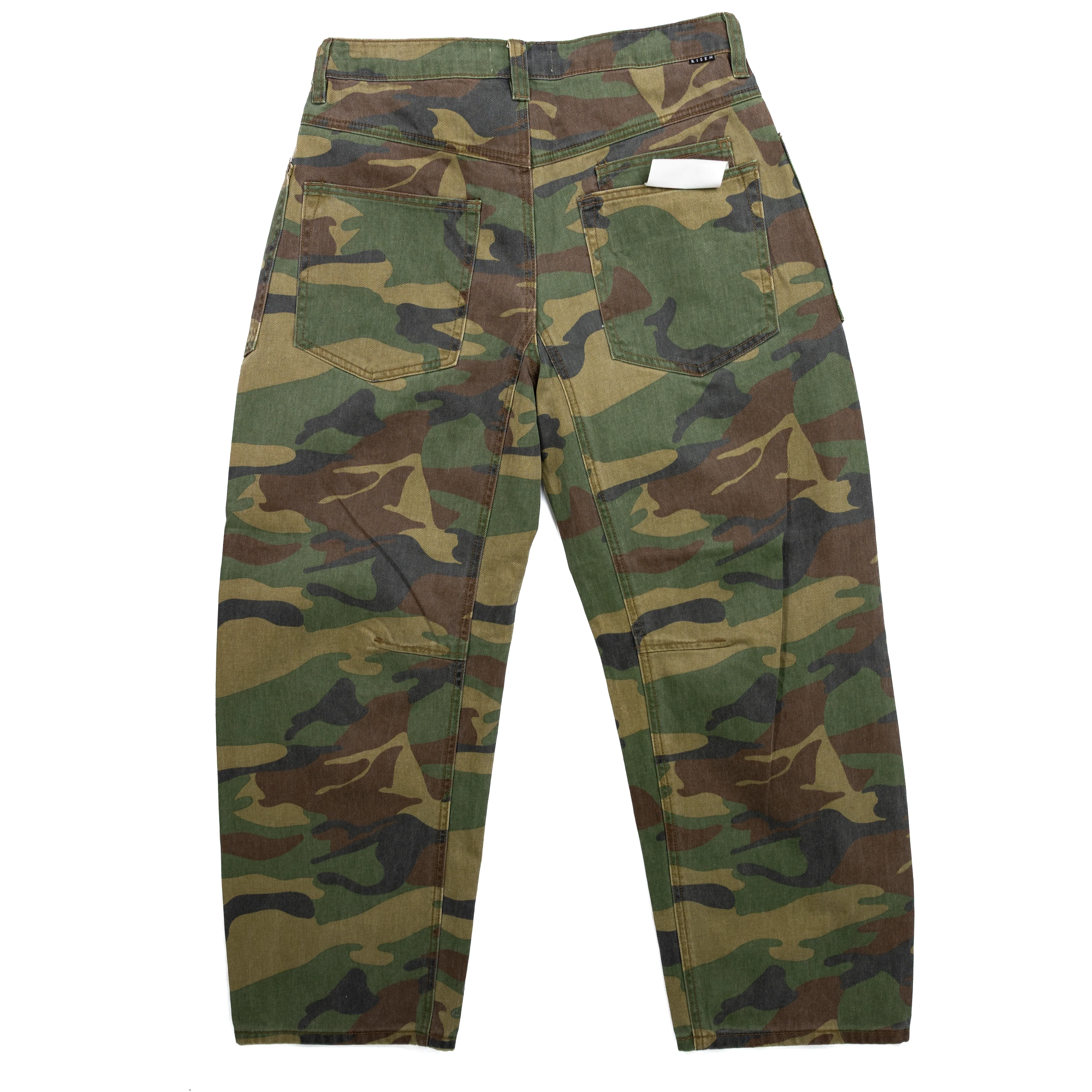 Women's Risen Mid Rise Cropped Camo Wide Leg Jeans PGC21324 - Image 2