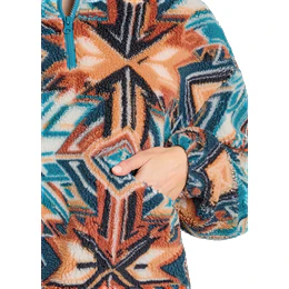 Women's Rock and Roll Denim Aztec Sherpa 1/4 Zip Pullover BW91C07752 - Image 4