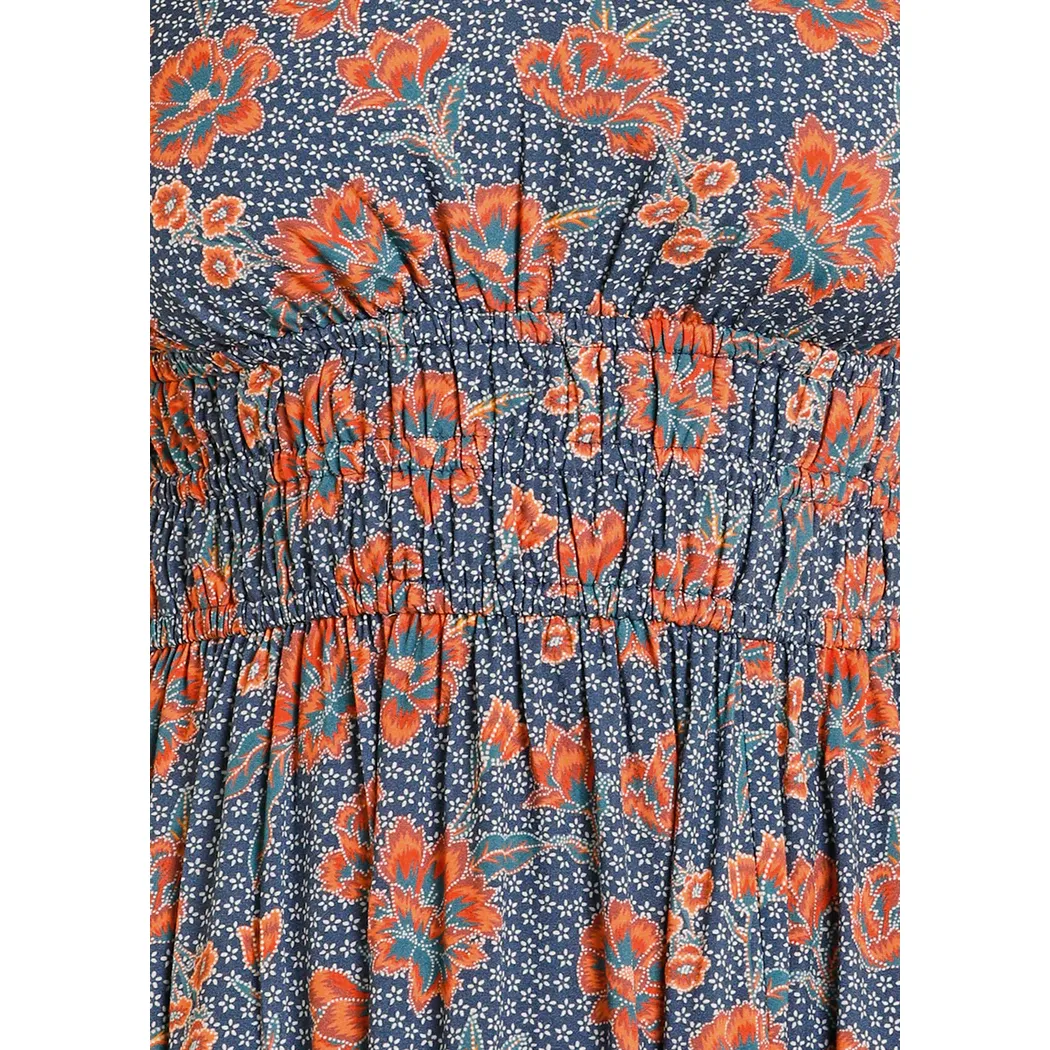 Women's Rock and Roll Floral Print Midi Dress BWD0R08086 - Image 3