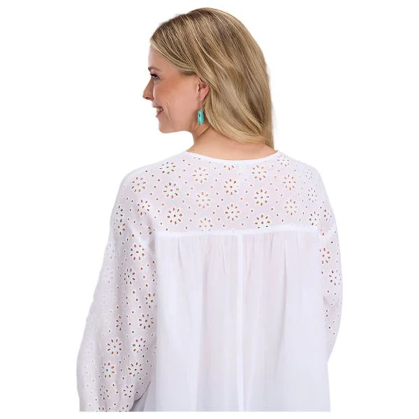Women's Roper White Long Sleeve Embroidery Fabric Shirt 03-050-0565-5056 - Image 3
