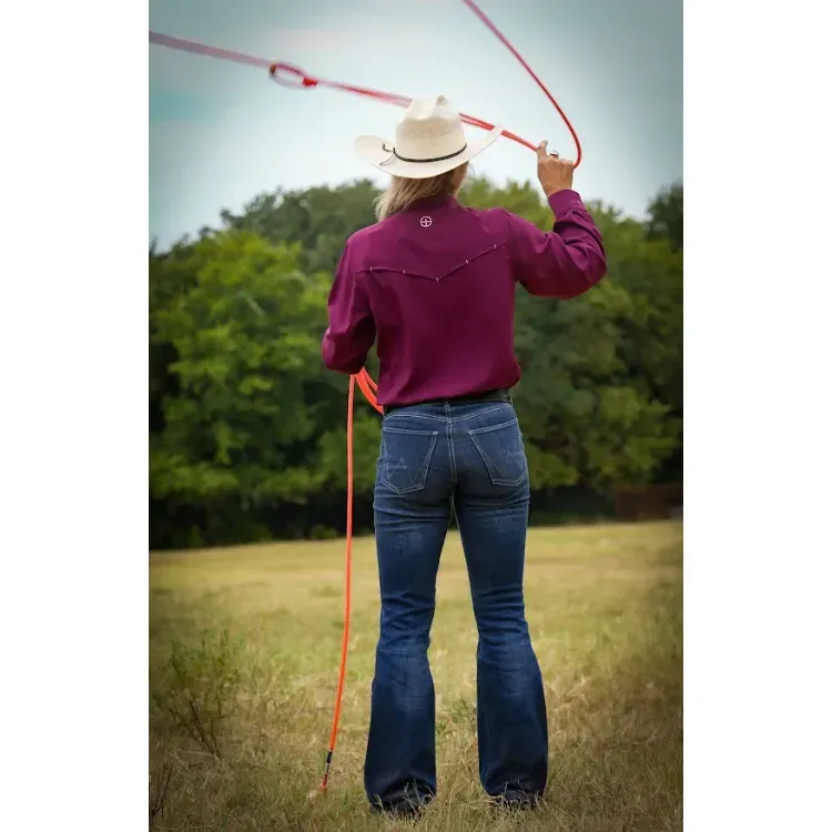 Women's SanJac Maroon Long Sleeve Performance Shirt WCOA-LS-MRN - Image 2