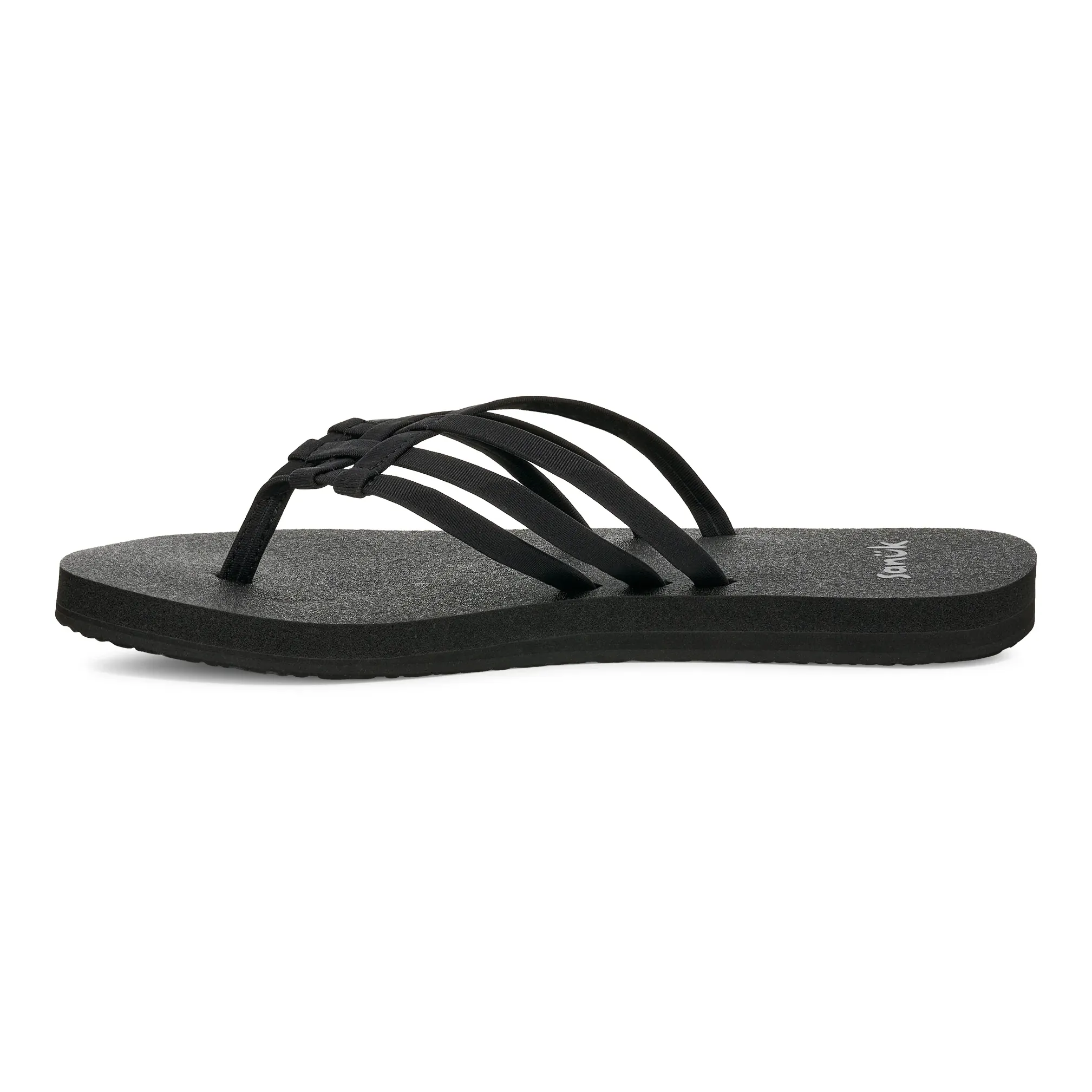 Women's Sanuk Black Yoga Sandy II Flip Flops 1169691-BLK - Image 2