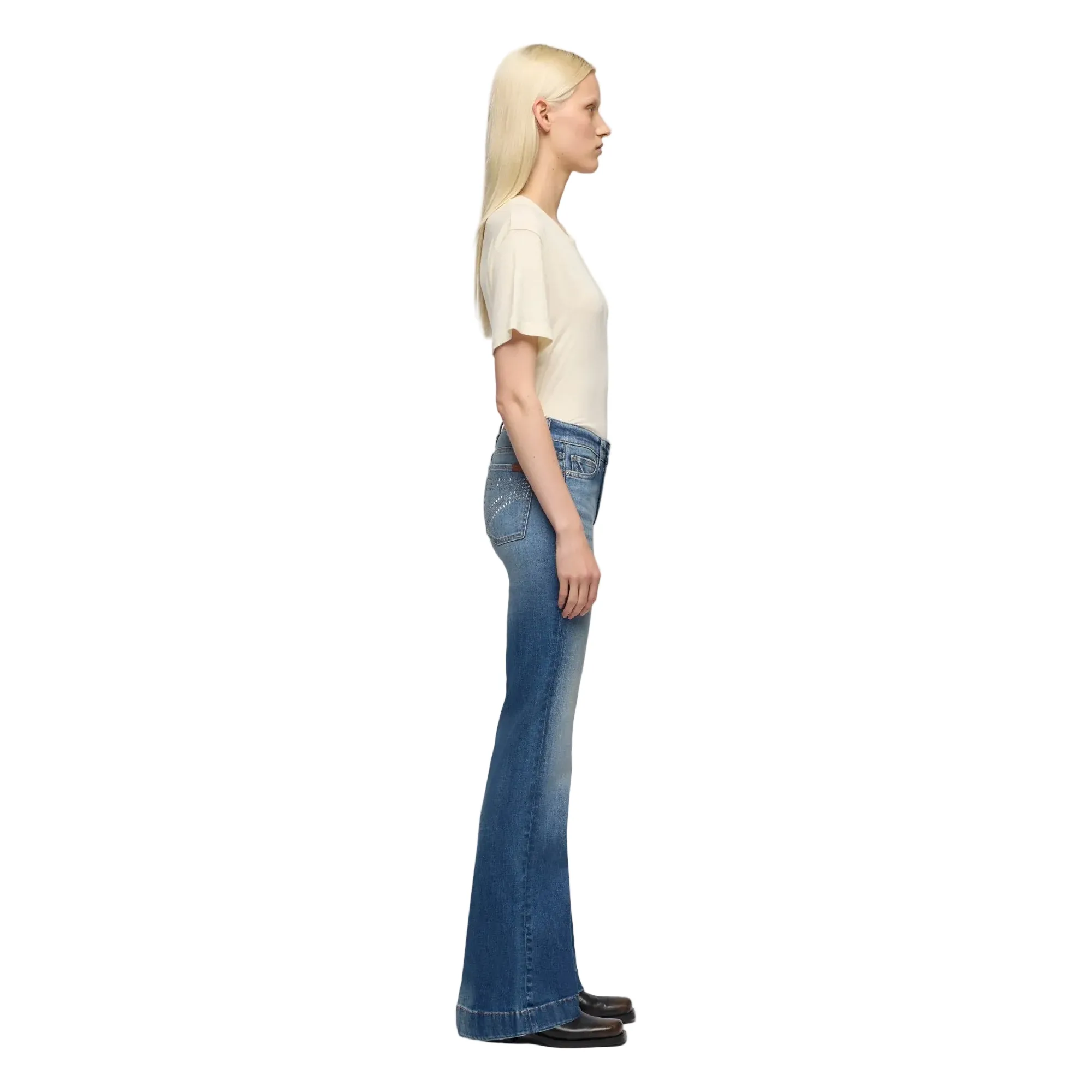 Women's Seven for All Mankind Faded Echo Dojo Slim Illusion Jeans 7U30S44A-3DD - Image 5