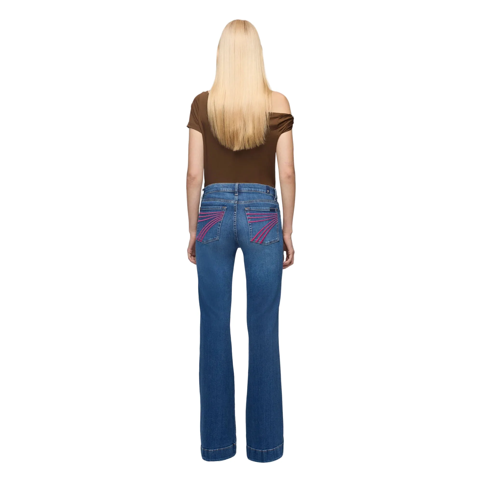 Women's Seven For All Mankind Moonwater with Pink Stitch 7U307C12-1ZM