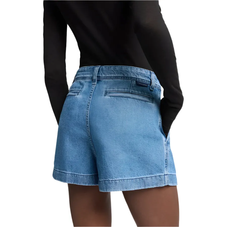 Women's Seven For All Mankind Weightless Denim Pleated Short 7UL20E38-1BB - Image 2