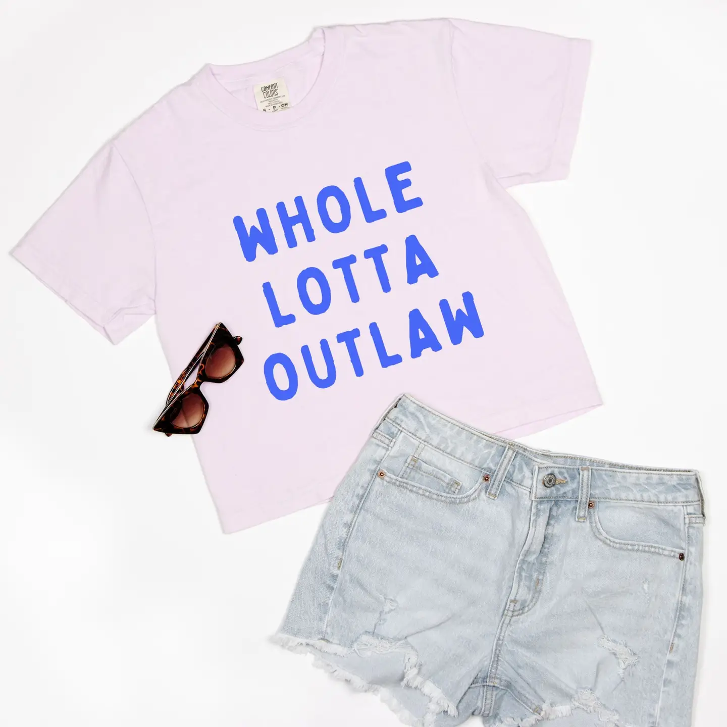 Women's Short Sleeve Orchid "Whole Lotta Outlaw" T-shirt - Image 3