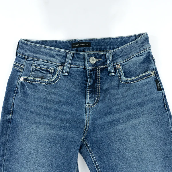 Women's Silver Elyse Mid Rise Bootcut Jeans L03719STA366 - Image 4
