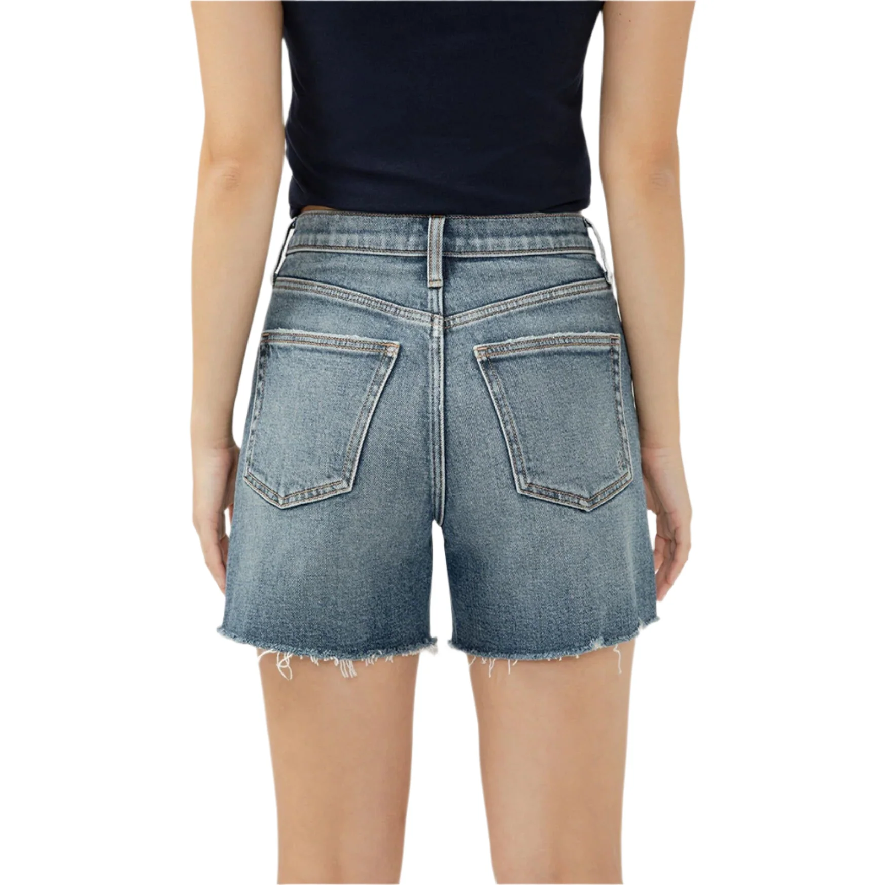 Women's Silver Highly Desirable Long Shorts L28533AGR384 - Image 3