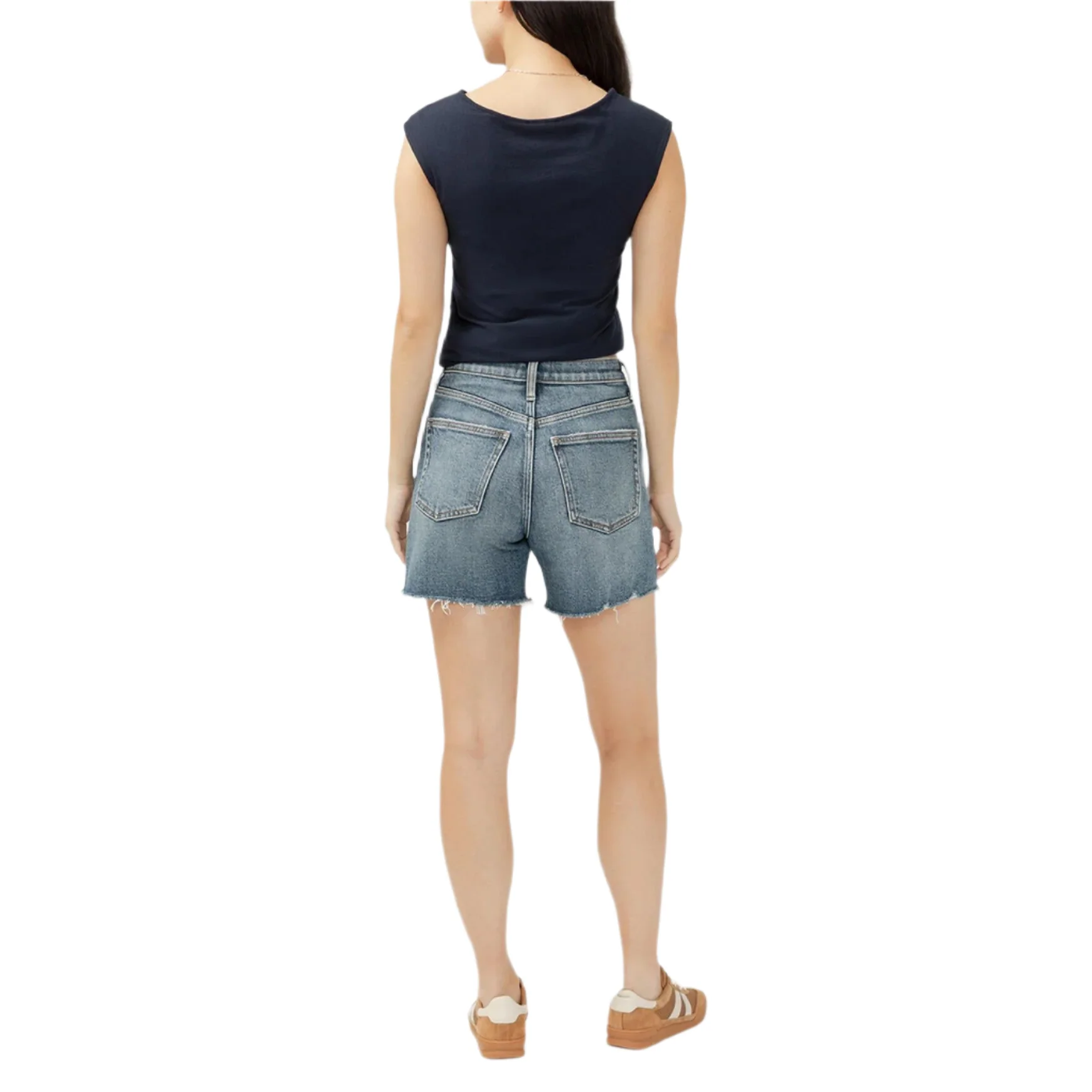 Women's Silver Highly Desirable Long Shorts L28533AGR384 - Image 4