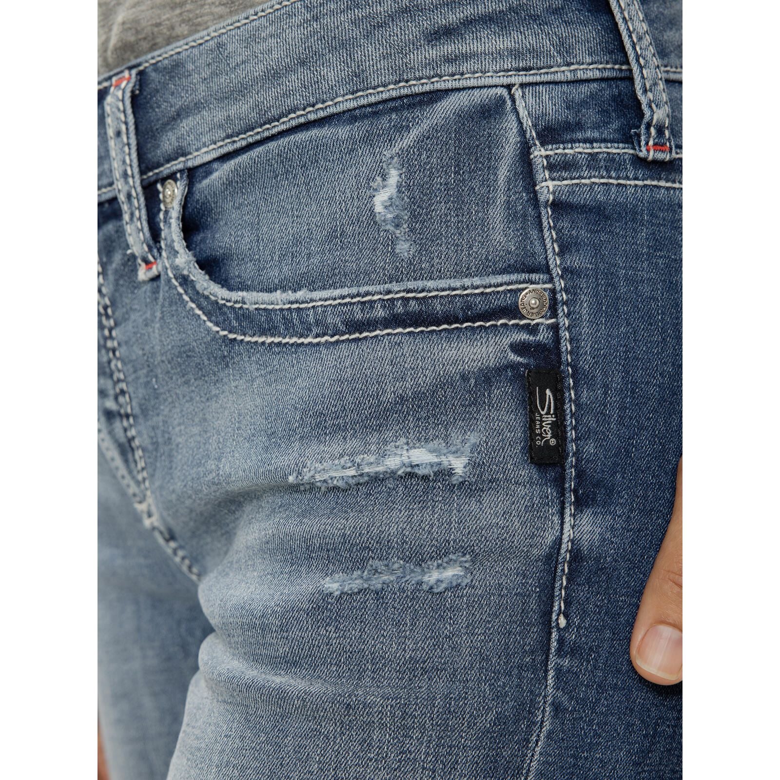 Women's Silver Jeans Saturday Morning Elyse Mid Rise Americana Luxe Stretch Capri L43002CVS336 - Image 4