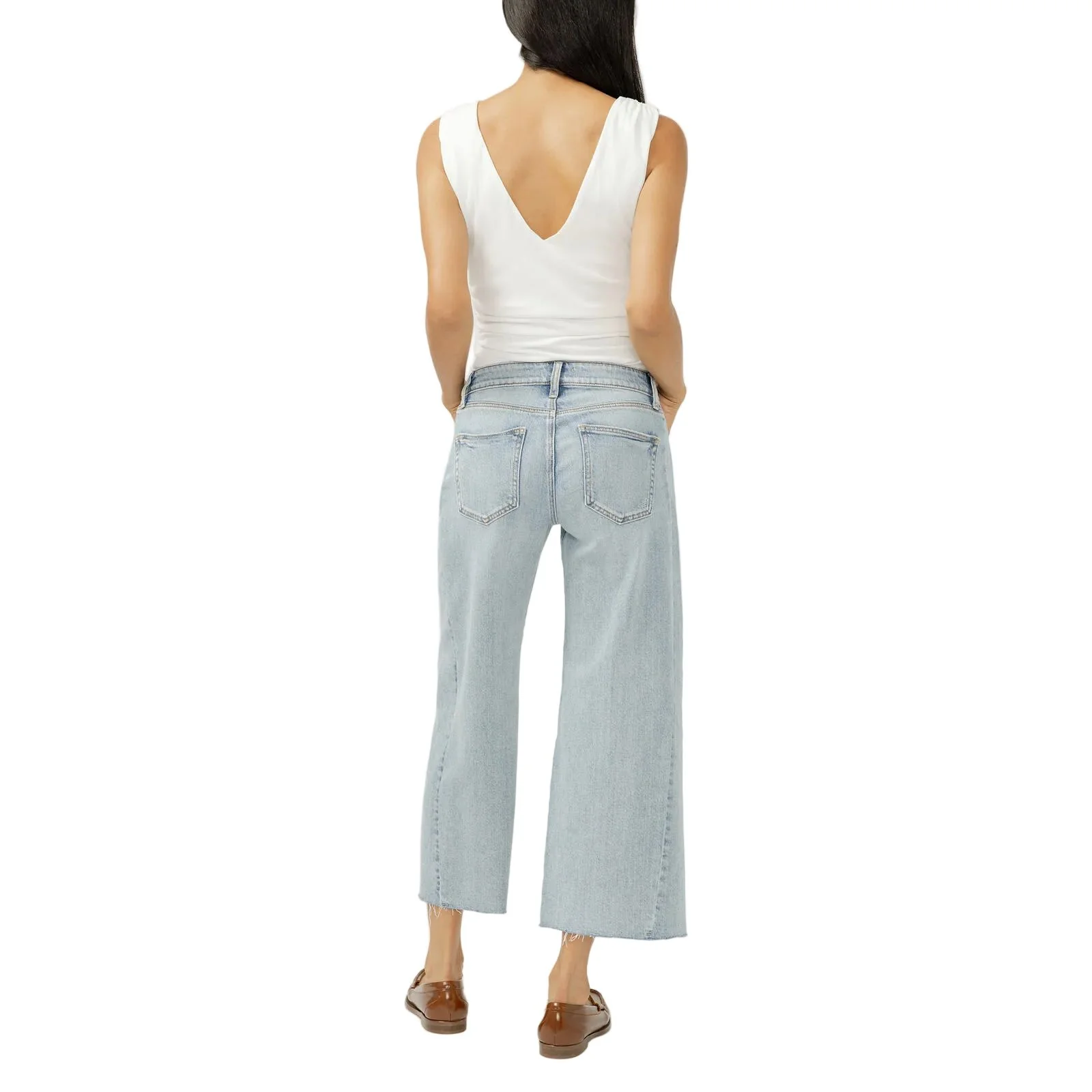 Women's Silver West End Suki Mid Rise Cropped Wide Leg Jeans L43978ADM211 - Image 2