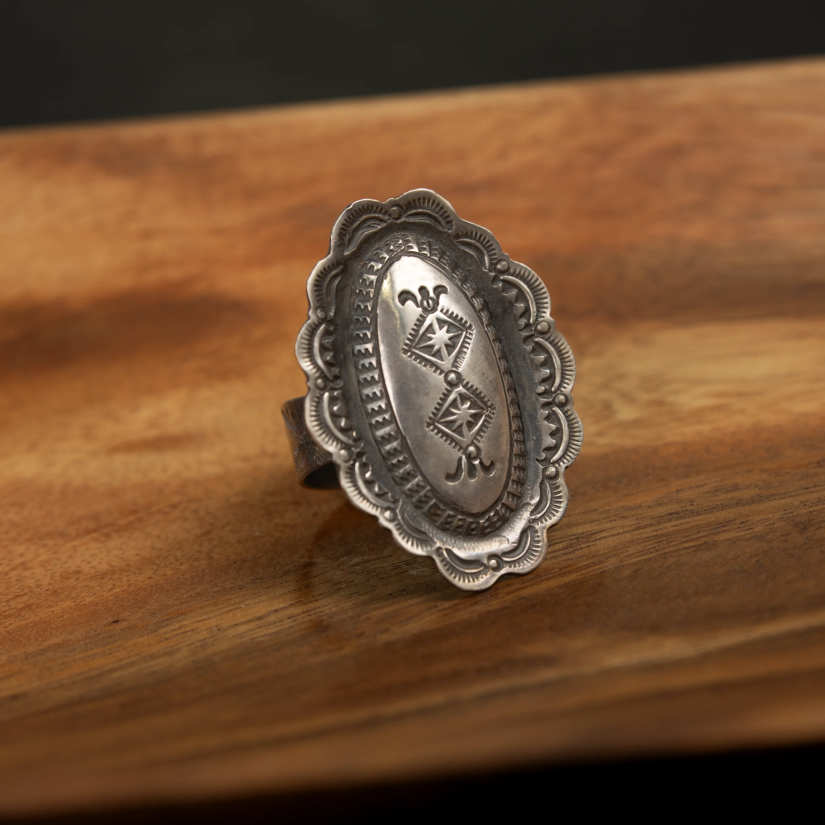 Women's Sterling Silver Platter Ring Sz. 7 - Image 2