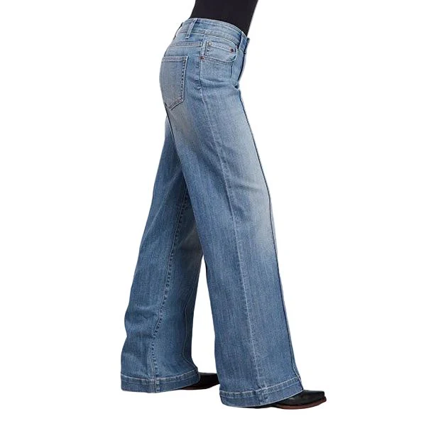 Women's Stetson Front Seam Mid Rise Wide Leg Jeans 11-054-0675-1201 - Image 3