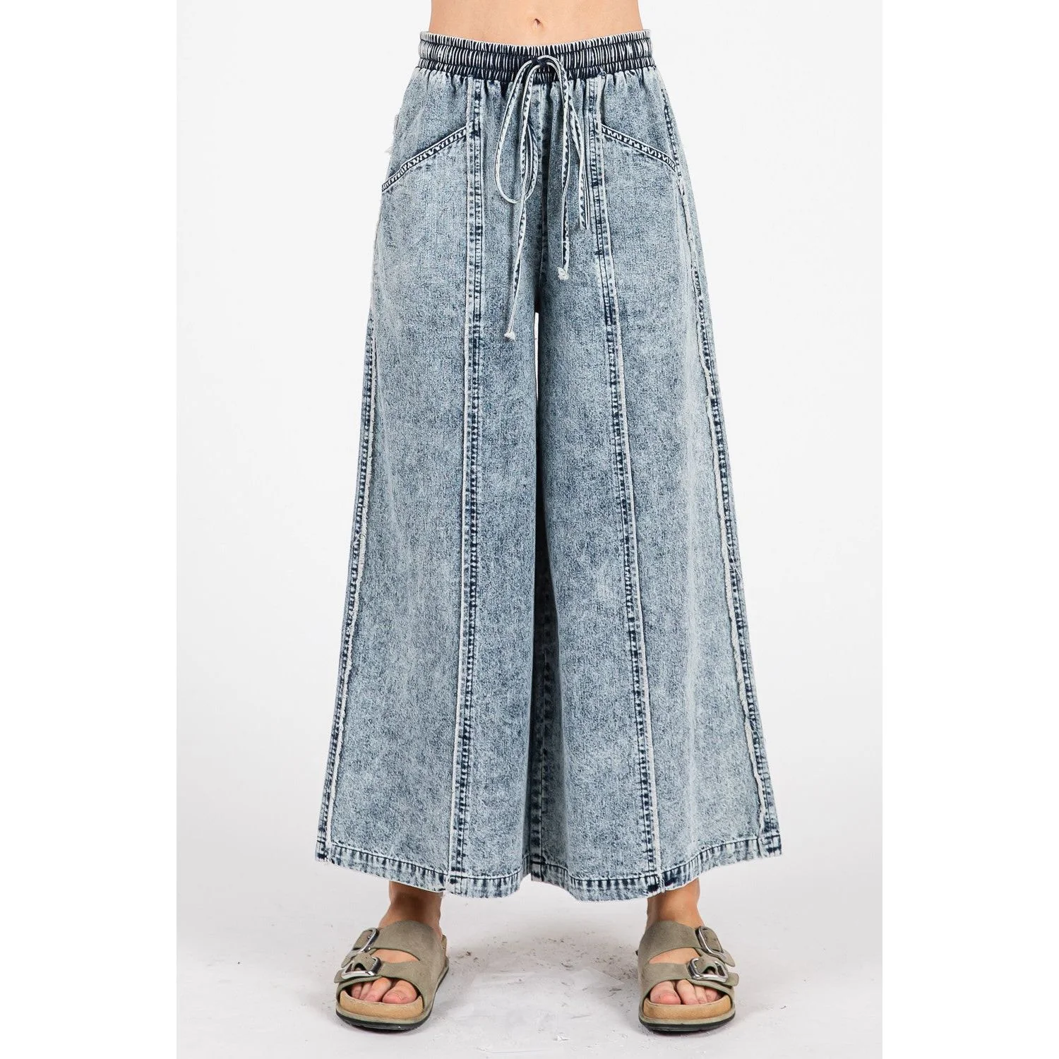 Women's Stonewash Dream Wide Leg Pants