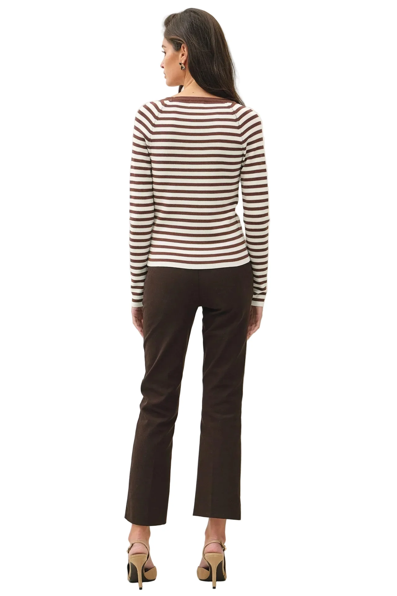 Women's Be Cool Striped Slim Fit Raglan Sleeve Sweater 65720 - Image 11