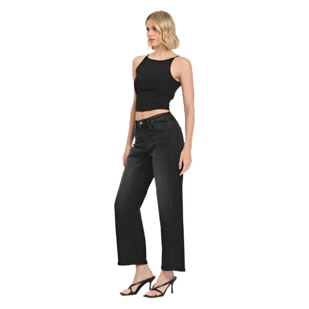 Women's Super High Rise Panel Barrel Jeans T6589 - Image 3