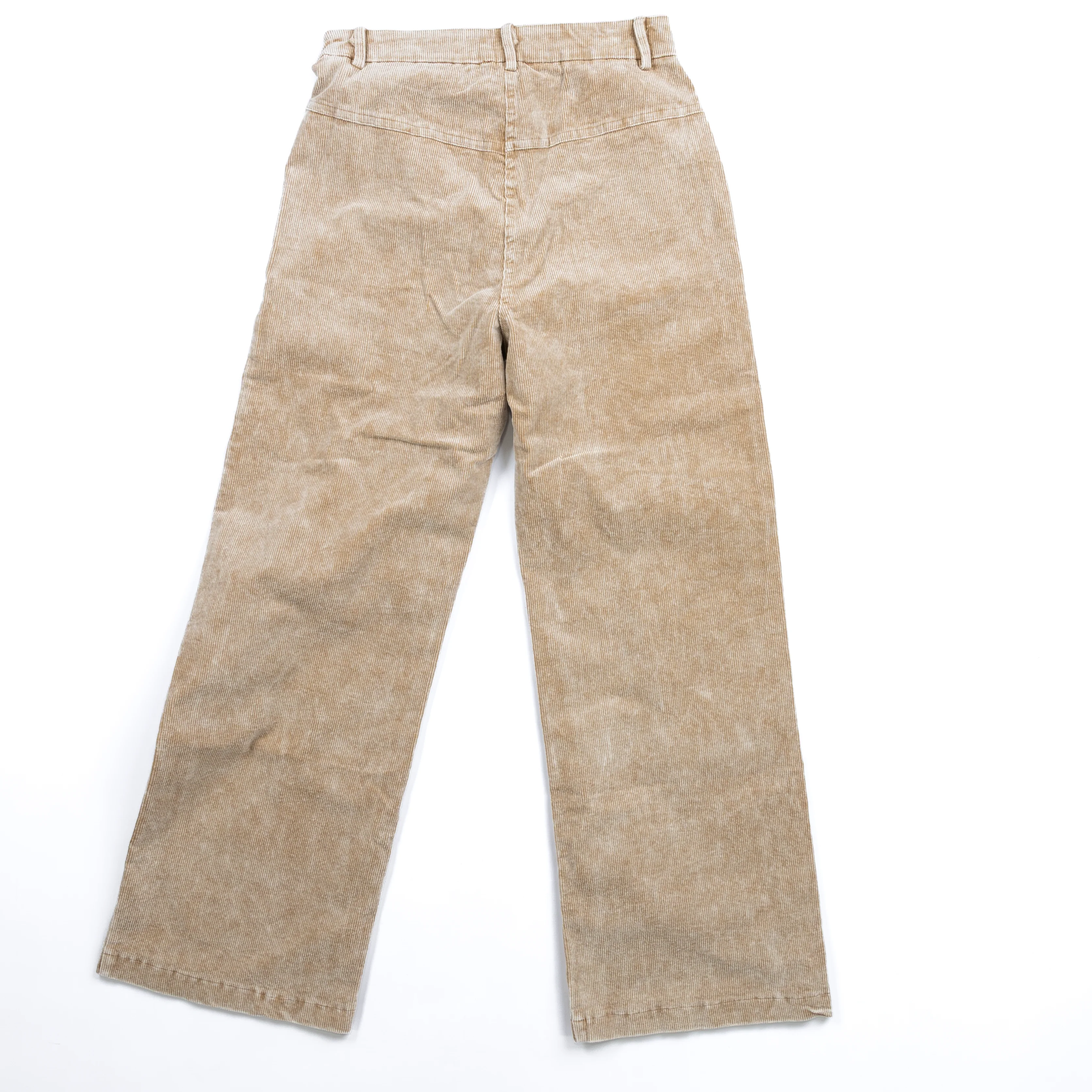 Women's Tan Corduroy Wide Leg Cropped Pants - Image 2