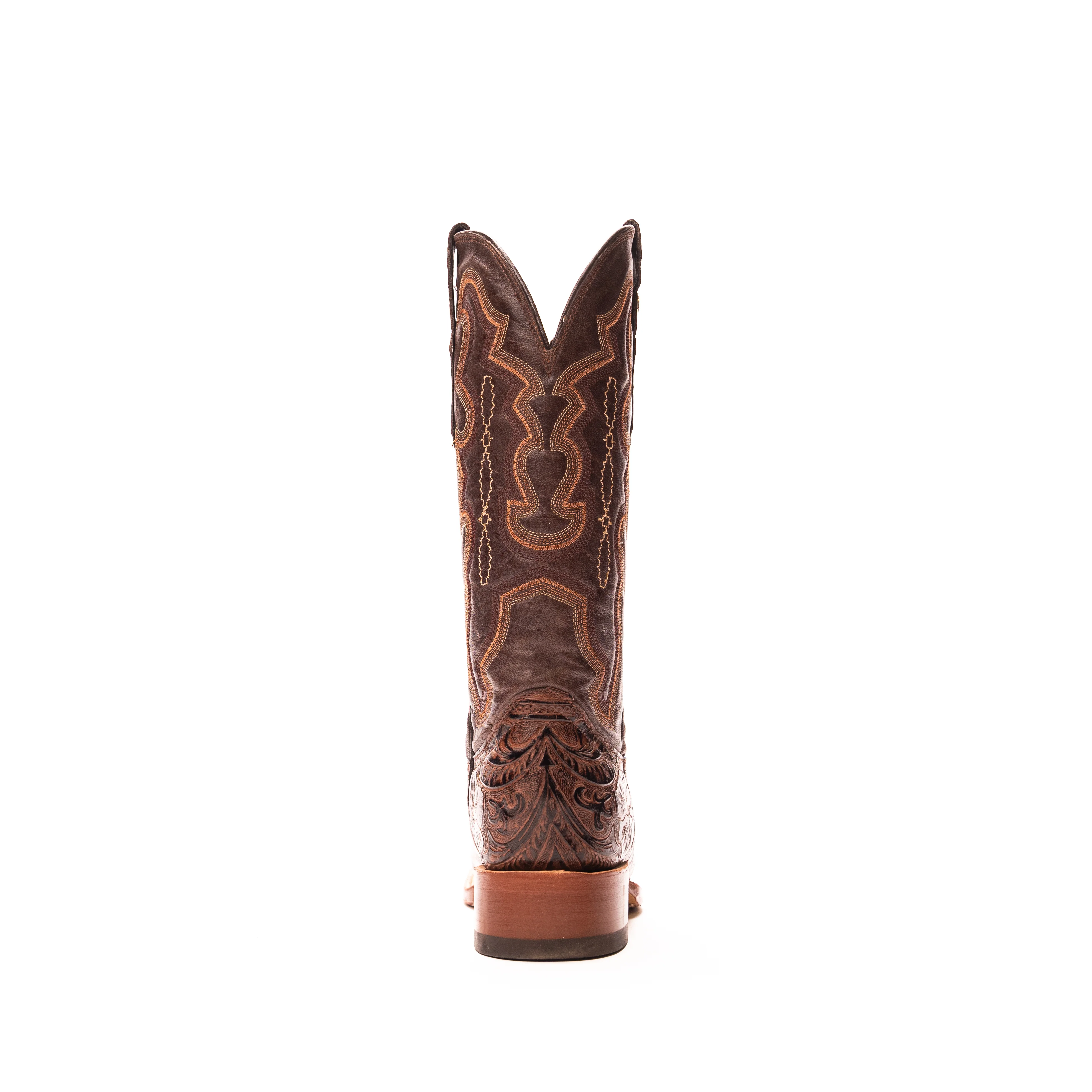 Women's Tanner Mark Tooled Brown Square Toe Boots TML201759 - Image 4