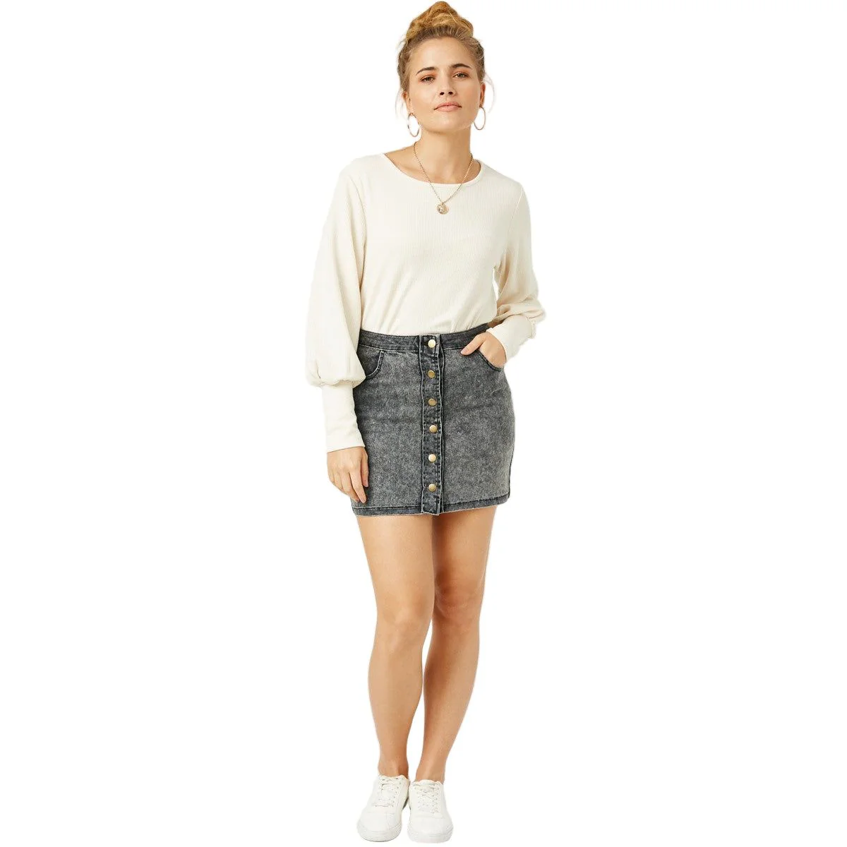 Women's Rib Cuff Knit Top - Image 4
