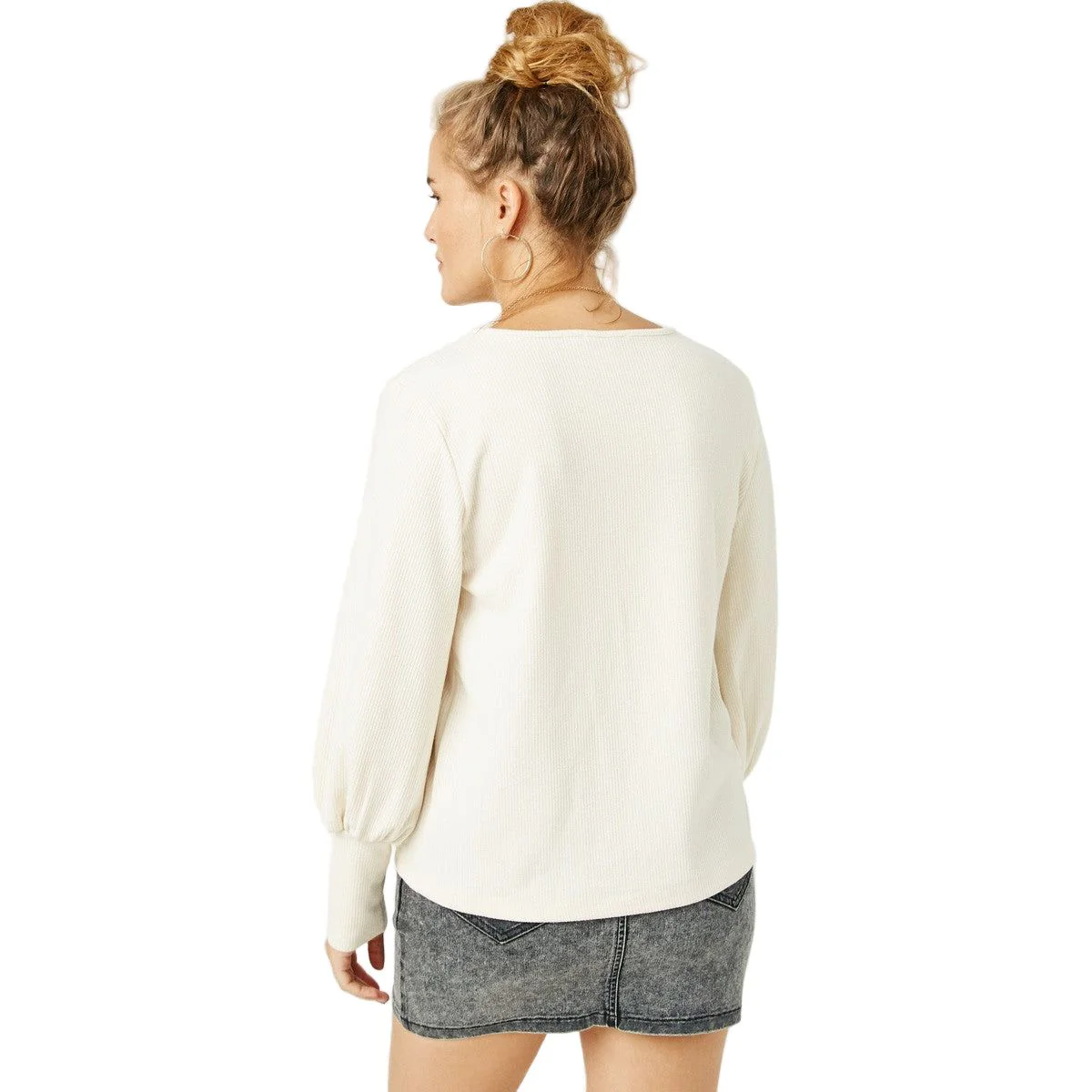 Women's Rib Cuff Knit Top - Image 5