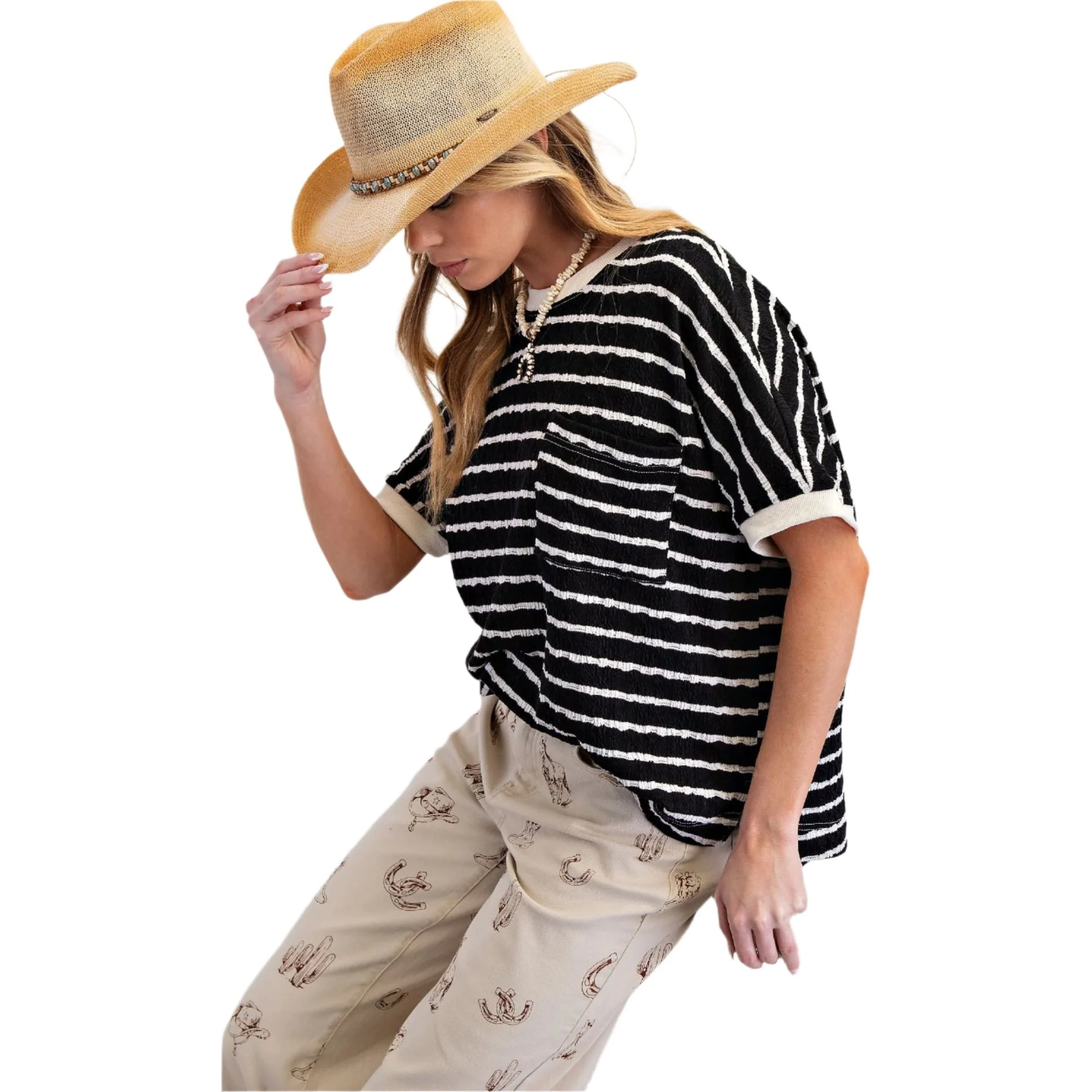 Women's Texured Stripe Knit Top - Image 2
