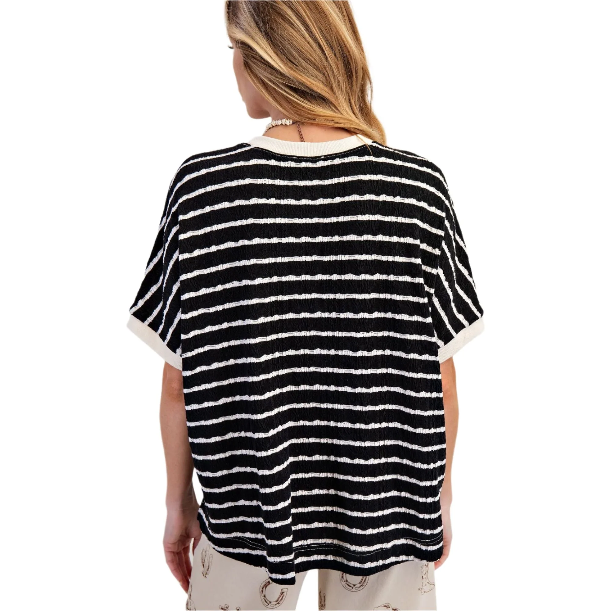 Women's Texured Stripe Knit Top - Image 5