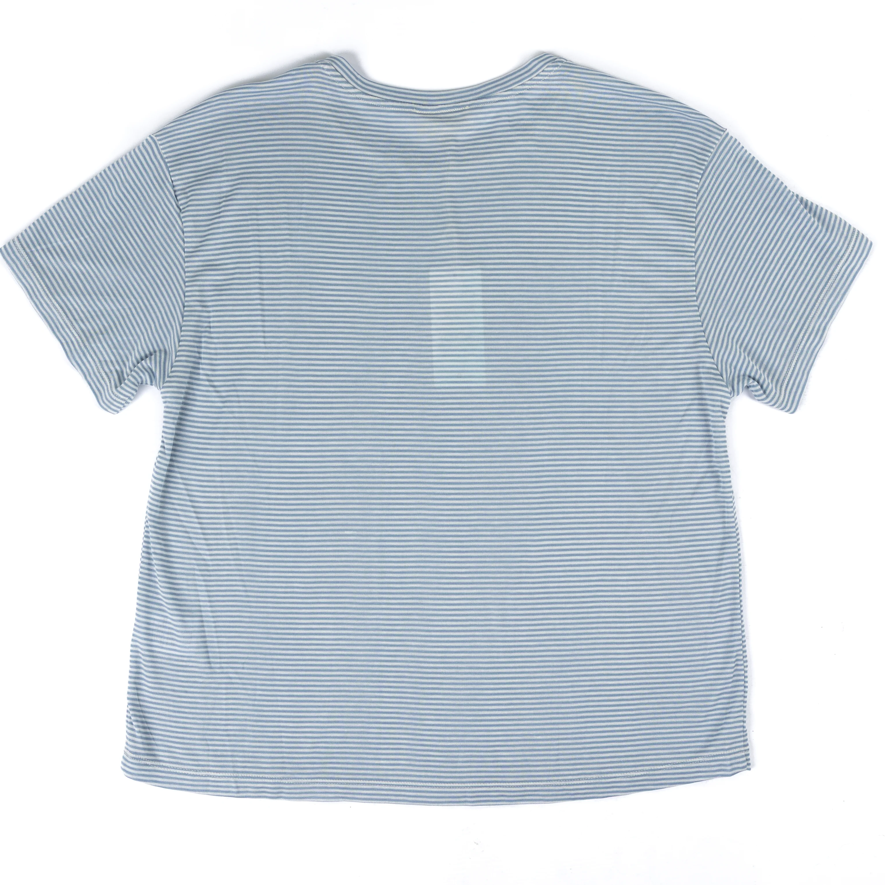 Women's Thread & Supply Blue and Ivory Striped Short Sleeve T-shirt - Image 2