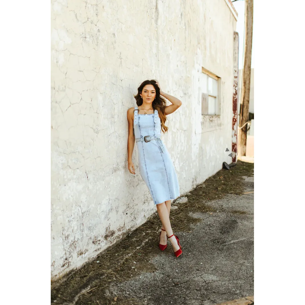 Women's TwoFly Buckle Up Blues Dress - Image 7