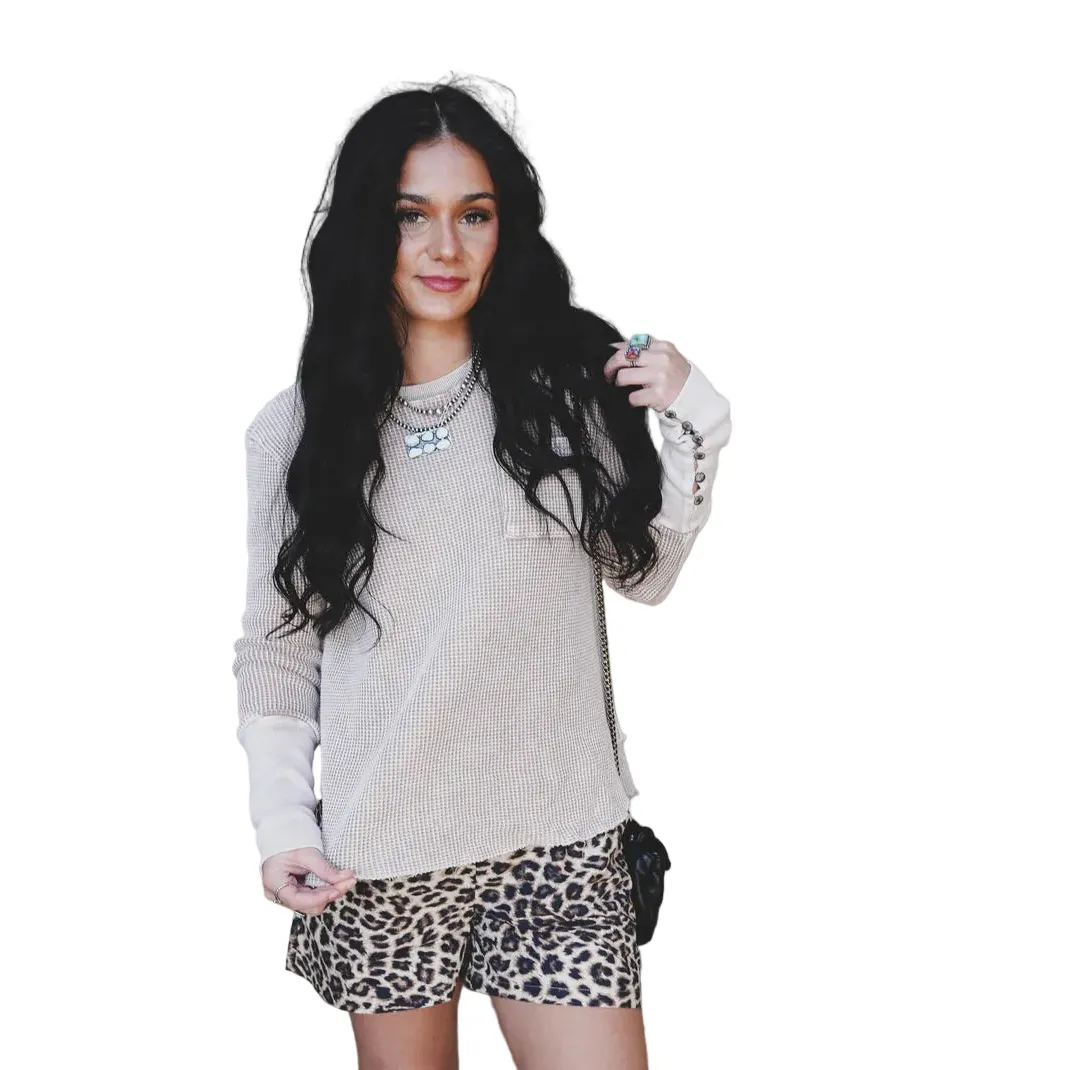 Women's TwoFly Taupe Higher Class Basic Sweater - Image 6