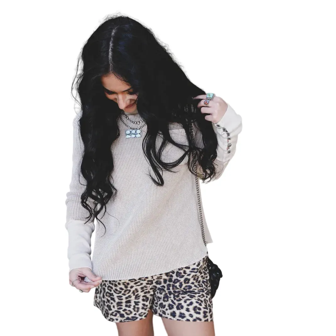 Women's TwoFly Taupe Higher Class Basic Sweater - Image 7